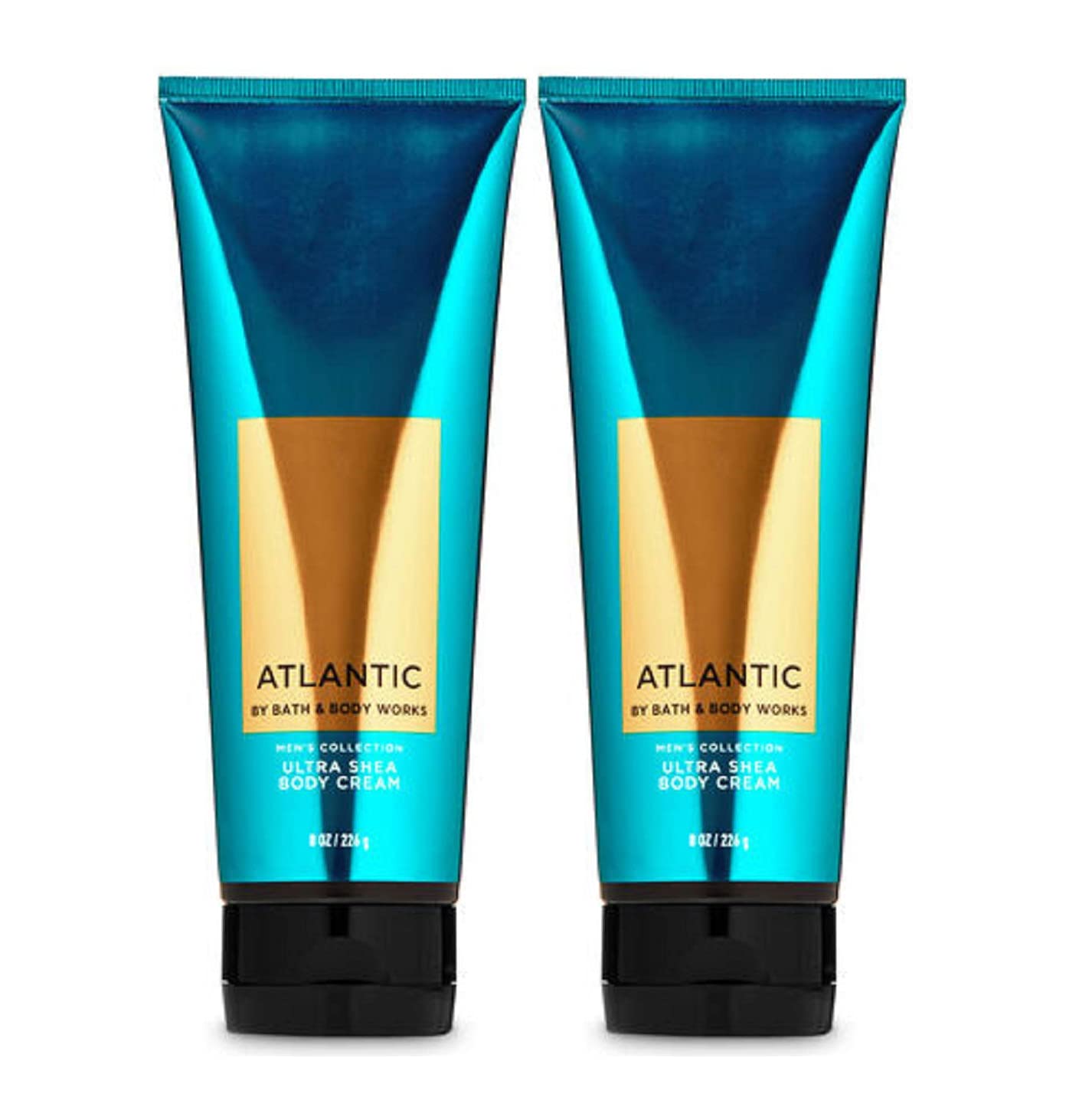 Bath and Body Works Atlantic 2-Pack Men's Ultra Shea Body Cream 8 Oz - Hydrating Moisturizer for Dry Skin | Perfect for Daily Use & Post-Shave Care