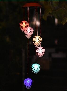 Solar Powered LED Pinecone Wind Chimes - Waterproof Outdoor Hanging Decor with String Lights for Patio, Balcony, Garden, Yard | Perfect for Parties, Bedroom & Window Decorations