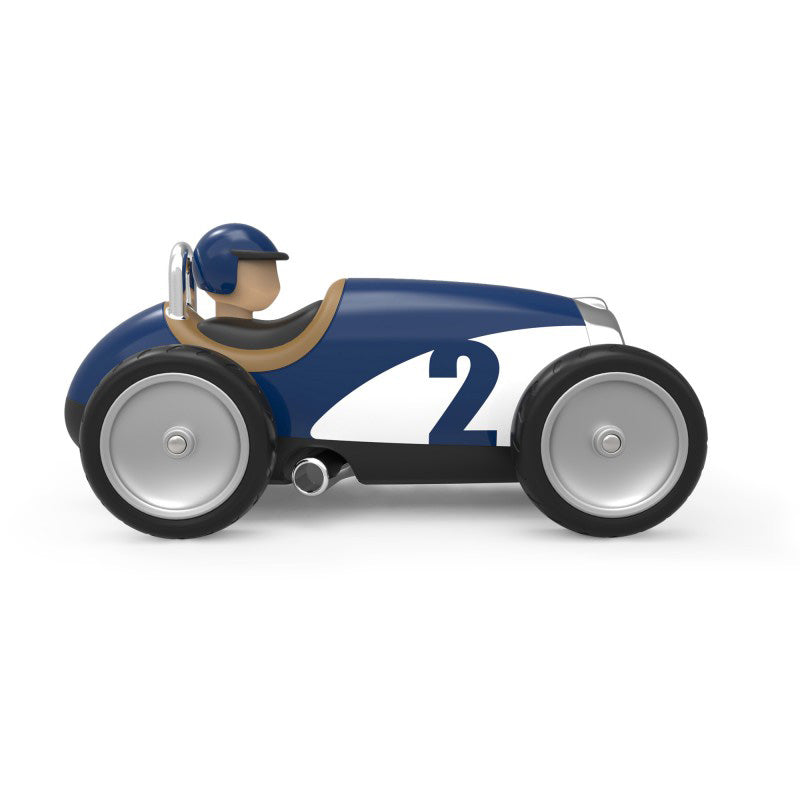 Baghera Racing Car Toy - Blue Classic Pedal Car for Kids, Outdoor Play & Backyard Fun