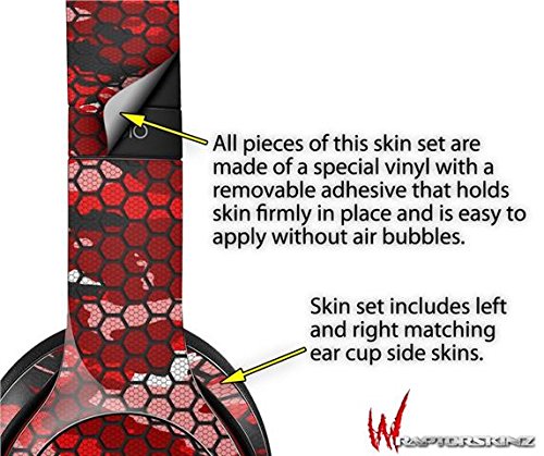 HEX Mesh Camo 01 Red Bright Decal Skin for Beats Solo 2 Wired Headphones (Headphones Not Included) - Perfect for Customization, Music Lovers & Fashion Accessories