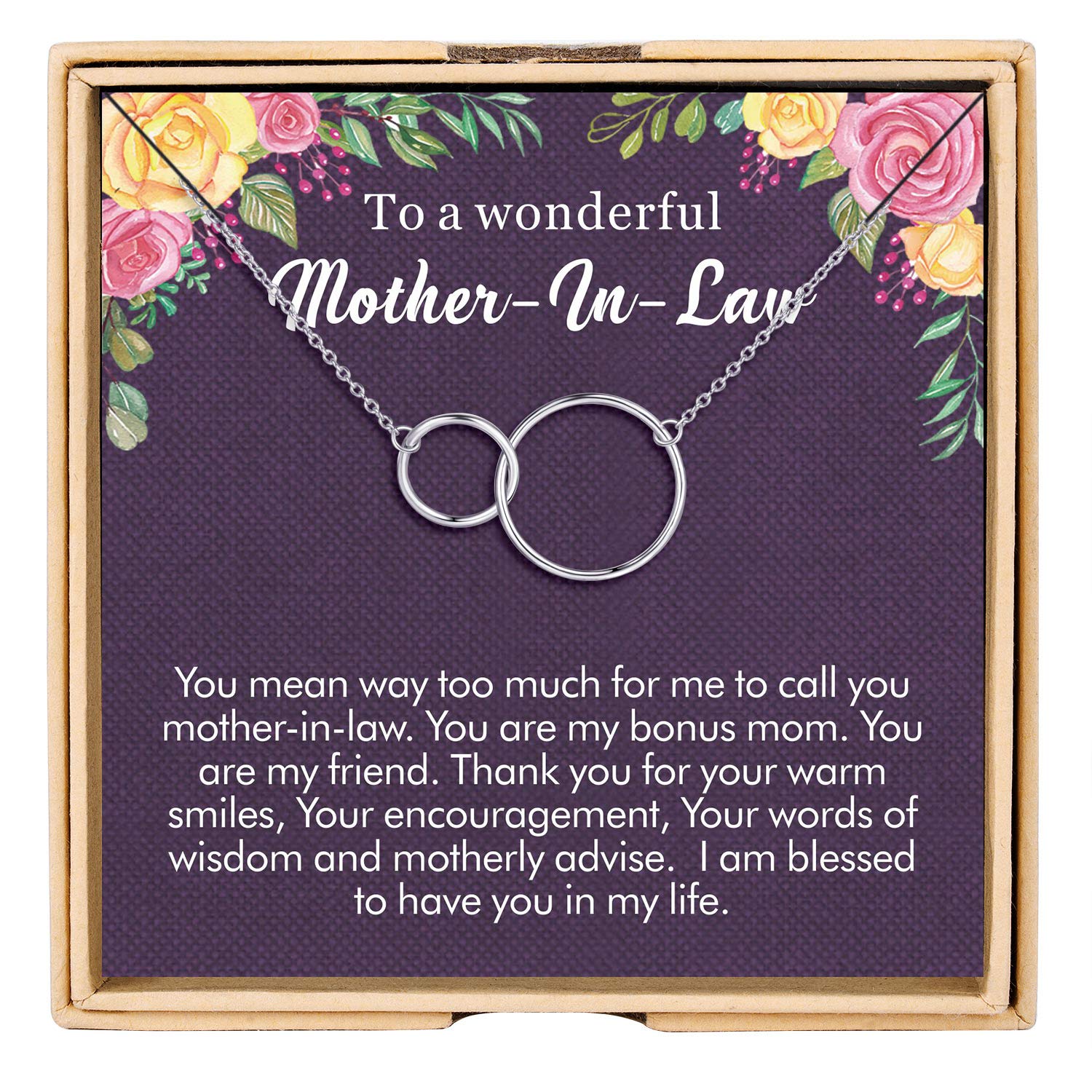 925 Sterling Silver Two Circle Necklace for Mom - Mother Daughter Matching Jewelry Set, Birthday Gift for Mother in Law, Grandma & Women | Perfect for Mother's Day, Anniversary & Special Occasions
