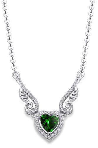 white-gold-plated-silver : Emerald