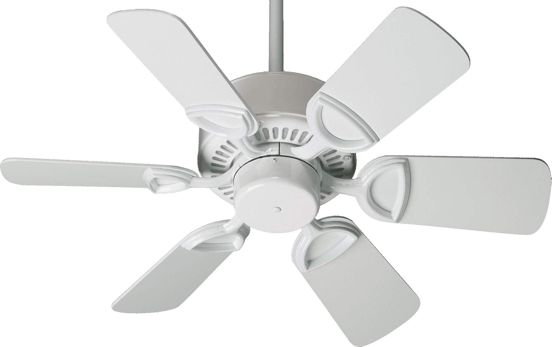 Quorum 43306-6 Estate White 30 Inch Ceiling Fan with Light - Modern Indoor Cooling for Bedroom, Living Room & Office
