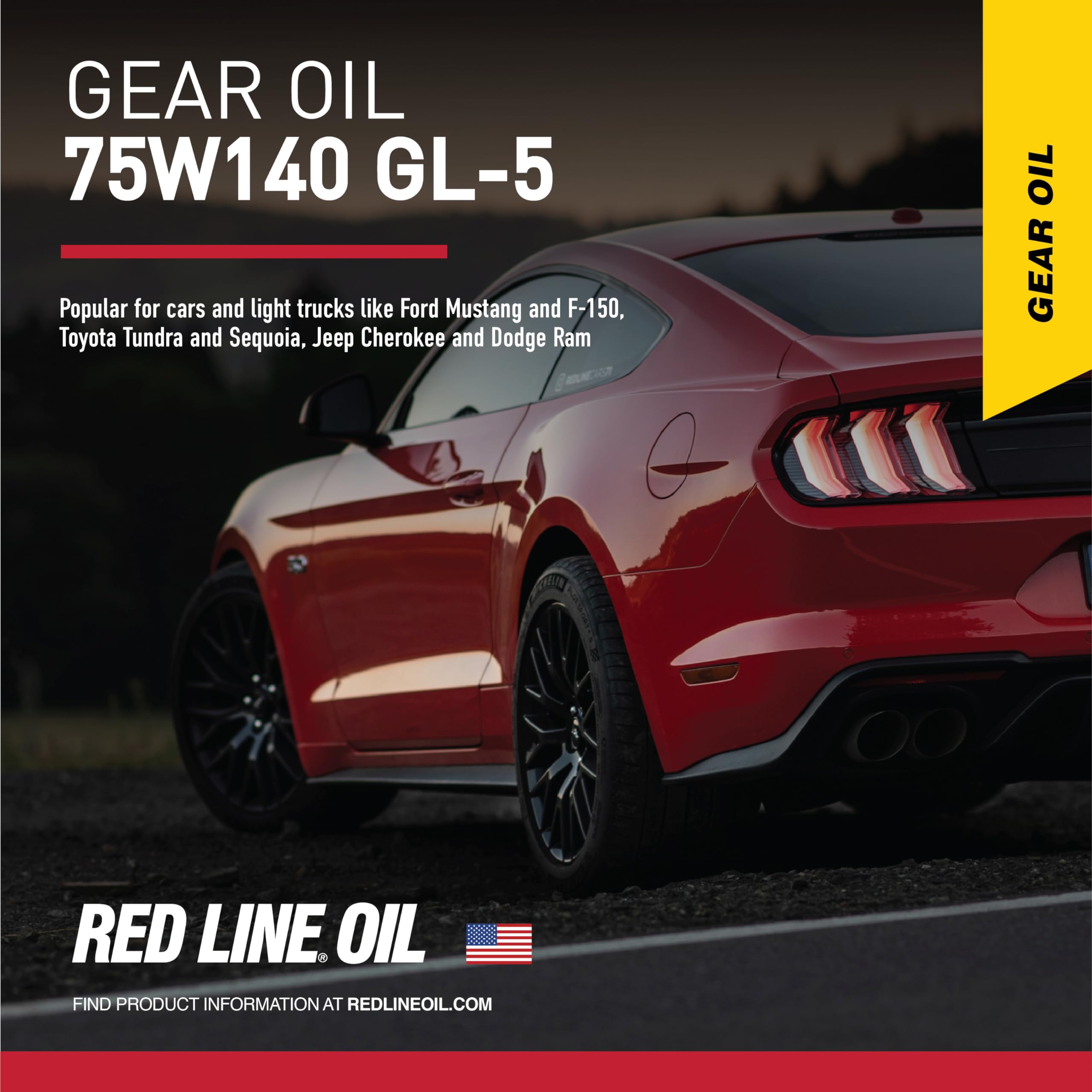 Red Line 57914 75W140 GL-5 Full Synthetic Gear Oil for Hypoid & Limited Slip Differentials - High Performance Lubricant - 1 Quart (4 Pack) - Ideal for Off-Road Trucks, Racing Cars & Heavy-Duty Vehicles