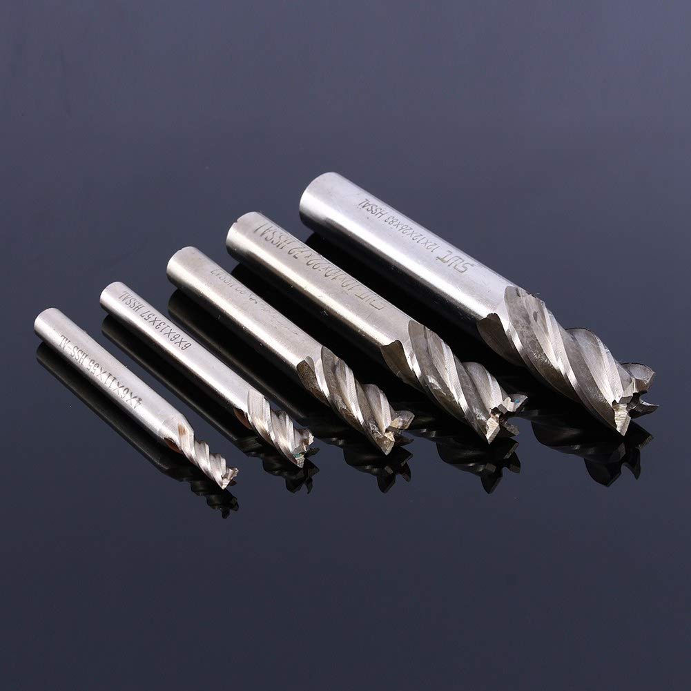 4mm-12mm High Speed Steel CNC Straight Shank 4 Flute End Mill Cutter - Nitride Coated Drill Bit for Metal, Wood & Plastic - Perfect for Milling, Drilling & Engraving Projects