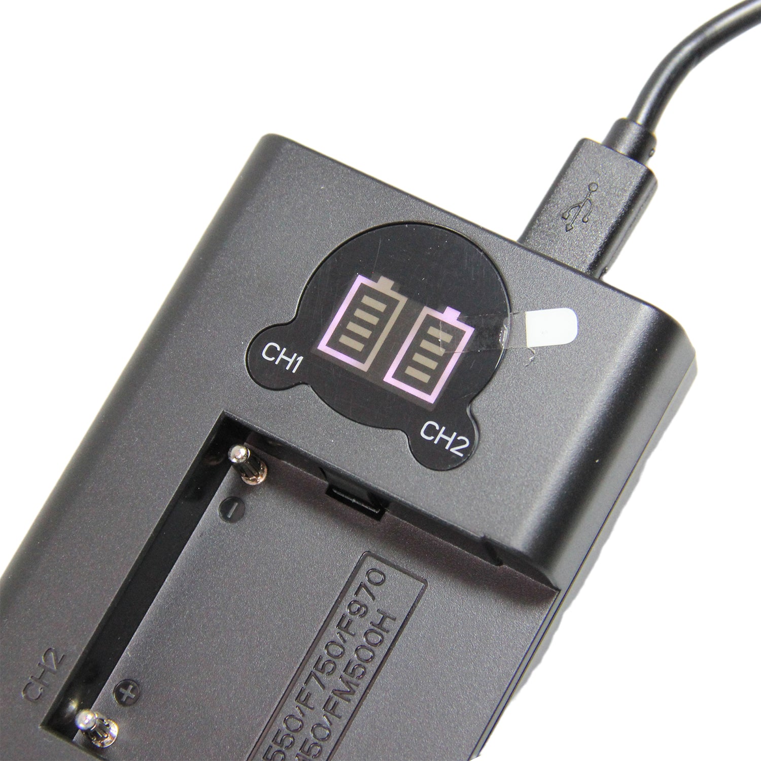 Sony FM50 FM55H FM500H QM71 Rapid Dual Battery Charger Replacement with LCD Screen & Micro USB Cable - Fast Charging for Cameras, Camcorders & Photography Gear