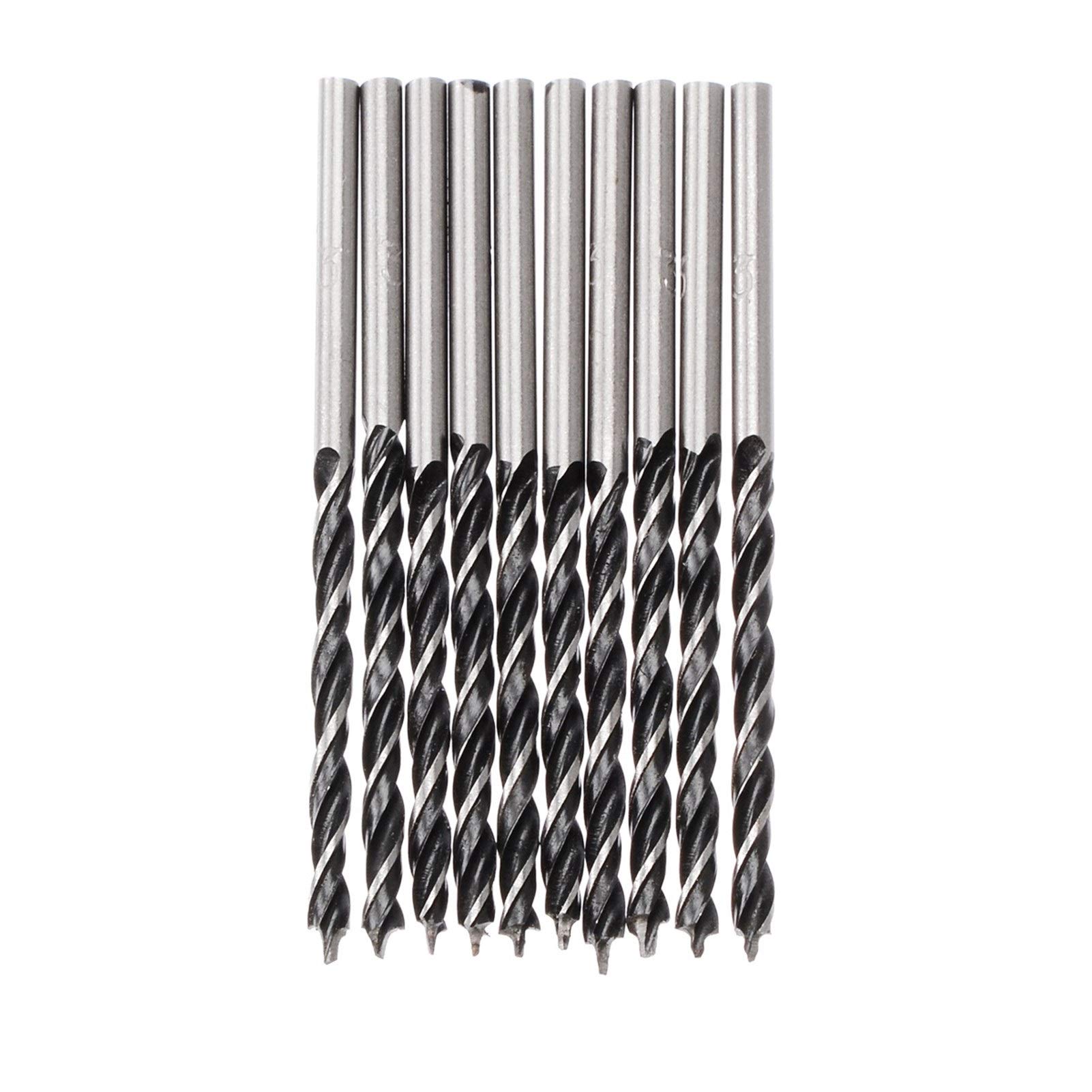 10Pcs 3mm Diameter High-Speed Steel Twist Drill Bits with Center Point - Premium Woodworking Drill Bits for Hand Drilling, DIY Projects & Furniture Making | Perfect for Softwood, Plywood & MDF
