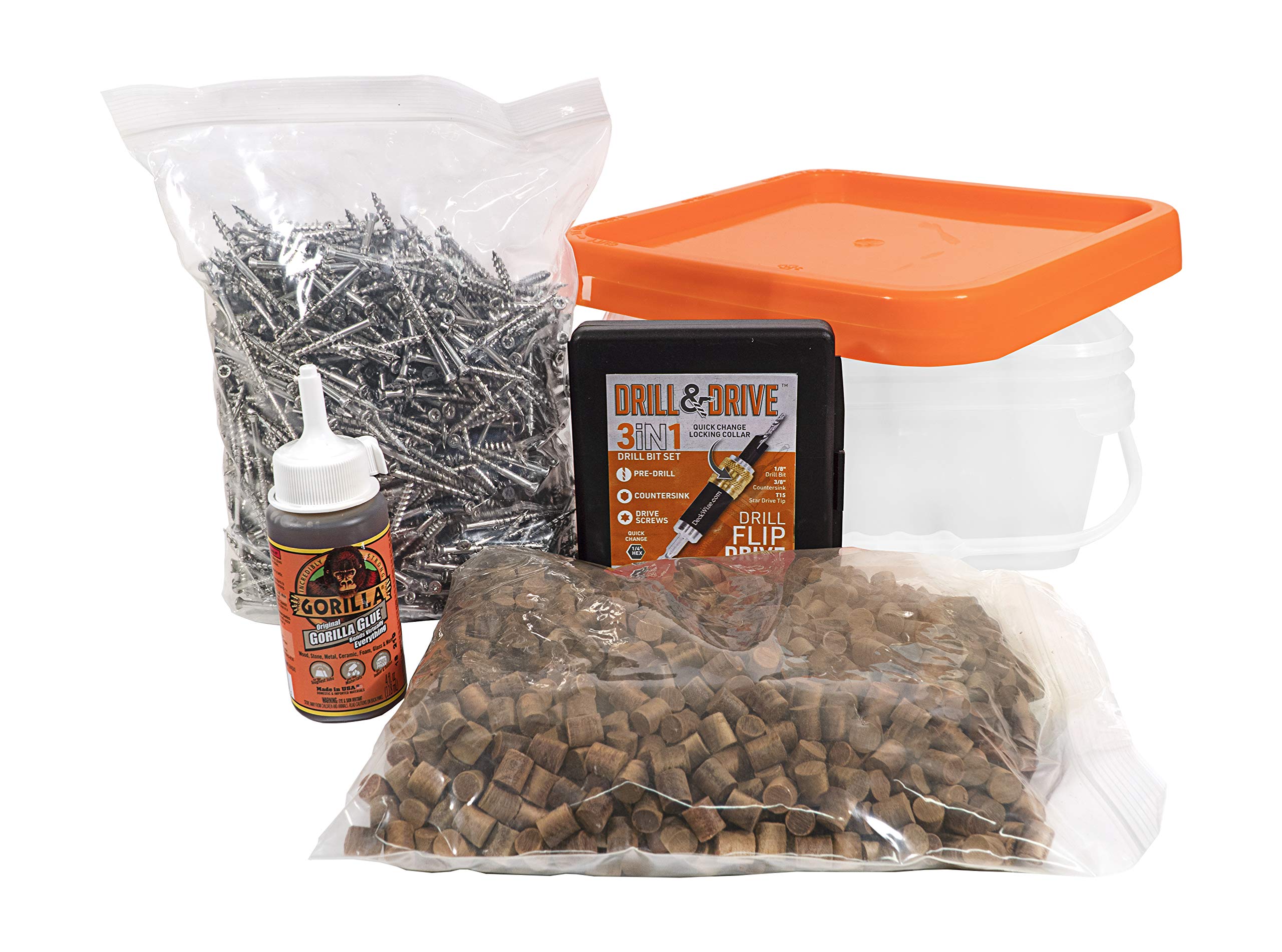 Premium Cumaru Hardwood Deck Plugs & Stainless Steel Screws Kit (3/8