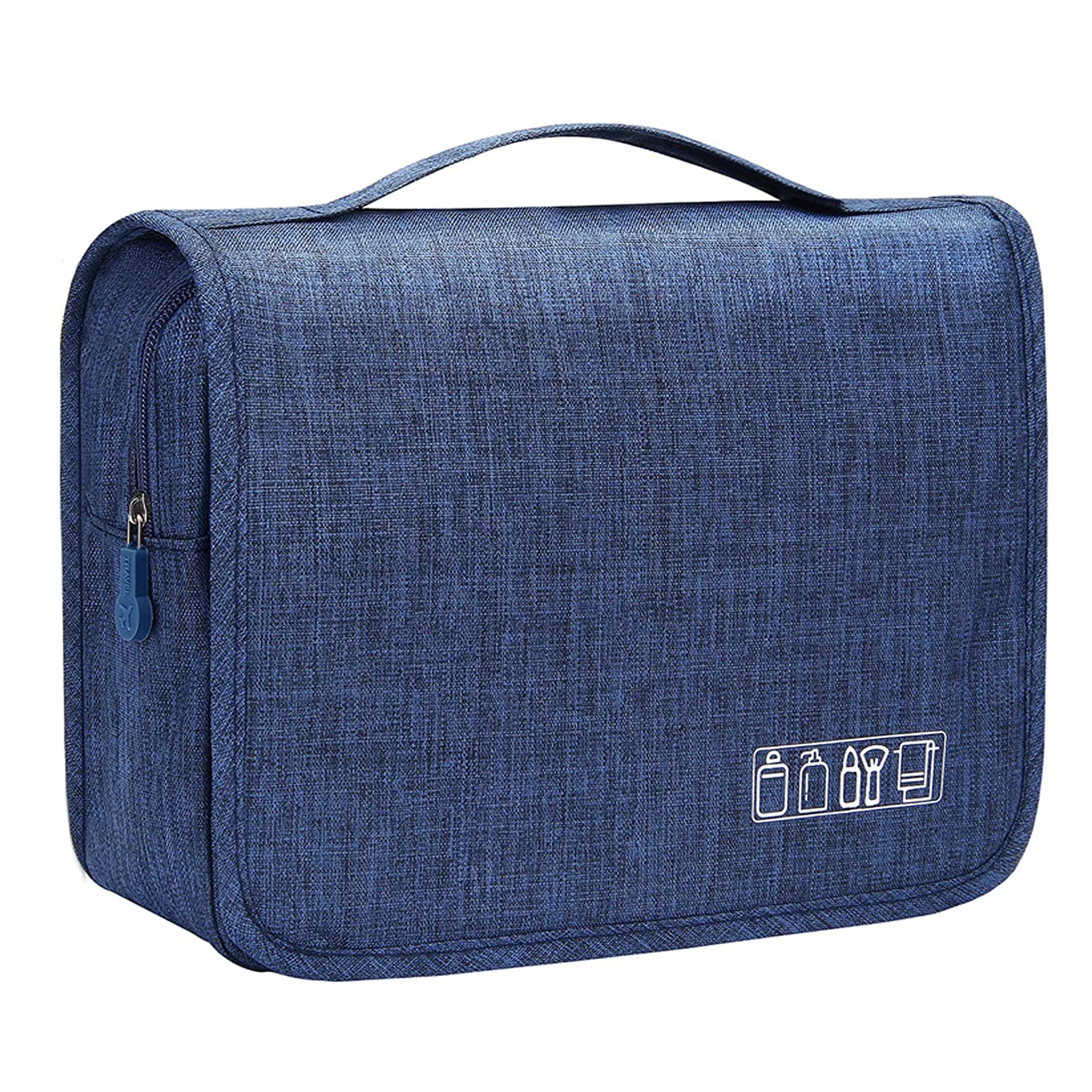 Waterproof Hanging Toiletry Bag for Travel - Men & Women Dopp Kit with Hook, Shaving & Cosmetic Organizer for Bathroom, Gym, Camping (Navy Blue) | Ideal for Business Trips, Vacation & Daily Use