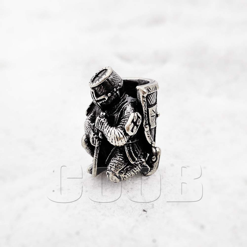 EDC Paracord Bead - Knight Templar Metal Charm for Knives & Lanyards - Outdoor Gear Accessory