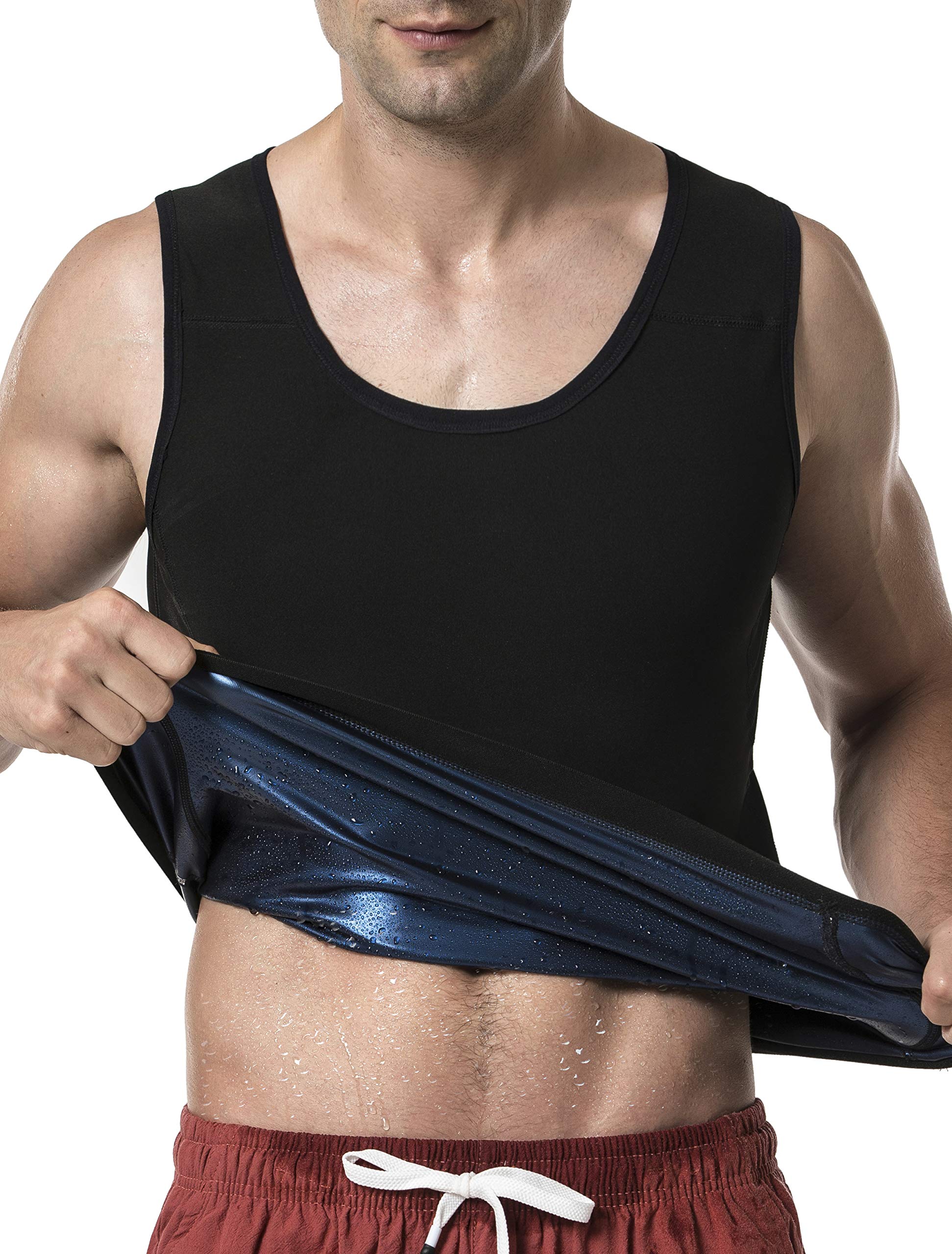 MOLLDAN Men's Sauna Vest Sweat Tank Top - Waist Trainer Workout Shirt for Weight Loss & Fitness | Gym, Running, Home Exercise