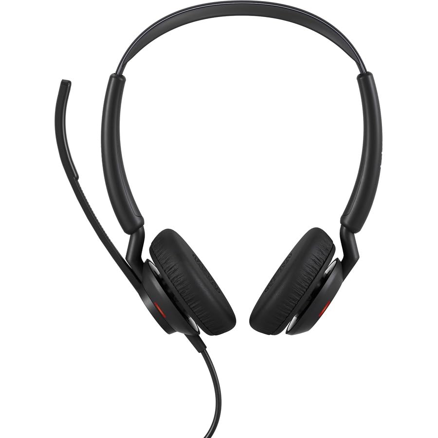 Jabra Engage 50 II Wired Stereo Headset with Noise-Cancelling 3-Mic Technology - USB-A Cable, Ultra-Lightweight Design - MS Teams Certified & Multi-Platform Compatible (Black) - Perfect for Office Calls, Remote Work, and Customer Service
