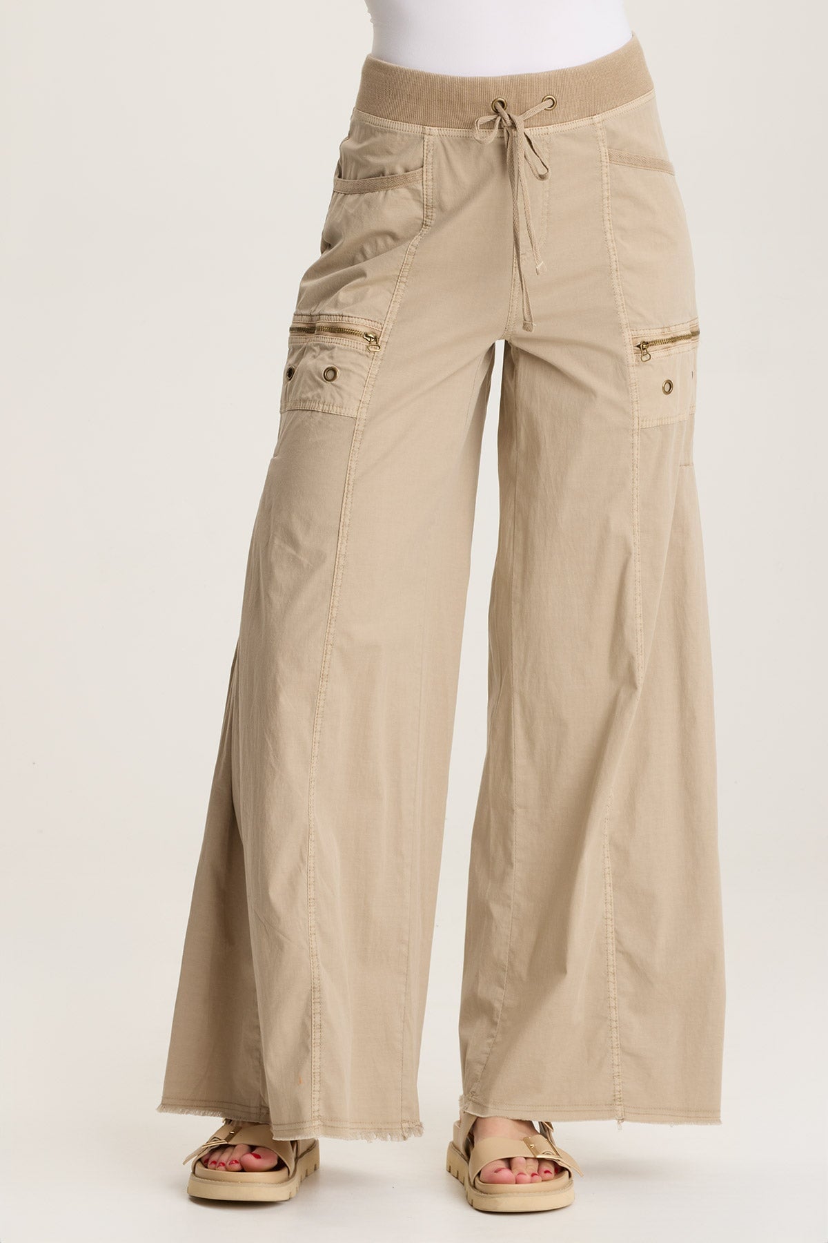 Coline Poplin Wide Leg Pants for Women - Comfortable High Waist Linen Trousers for Casual & Office Wear - Summer Breathable Loose Fit Pants for Travel & Daily Outfits