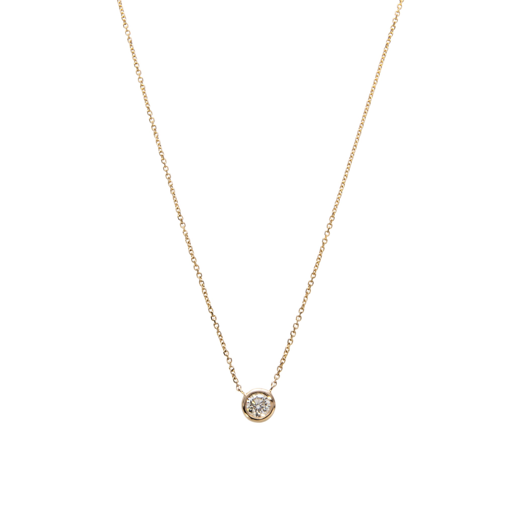 0.50 Carat Diamond Solitaire Bezel Pendant Necklace in 14K Yellow Gold - Elegant Jewelry Gift for Women, Perfect for Anniversaries & Special Occasions