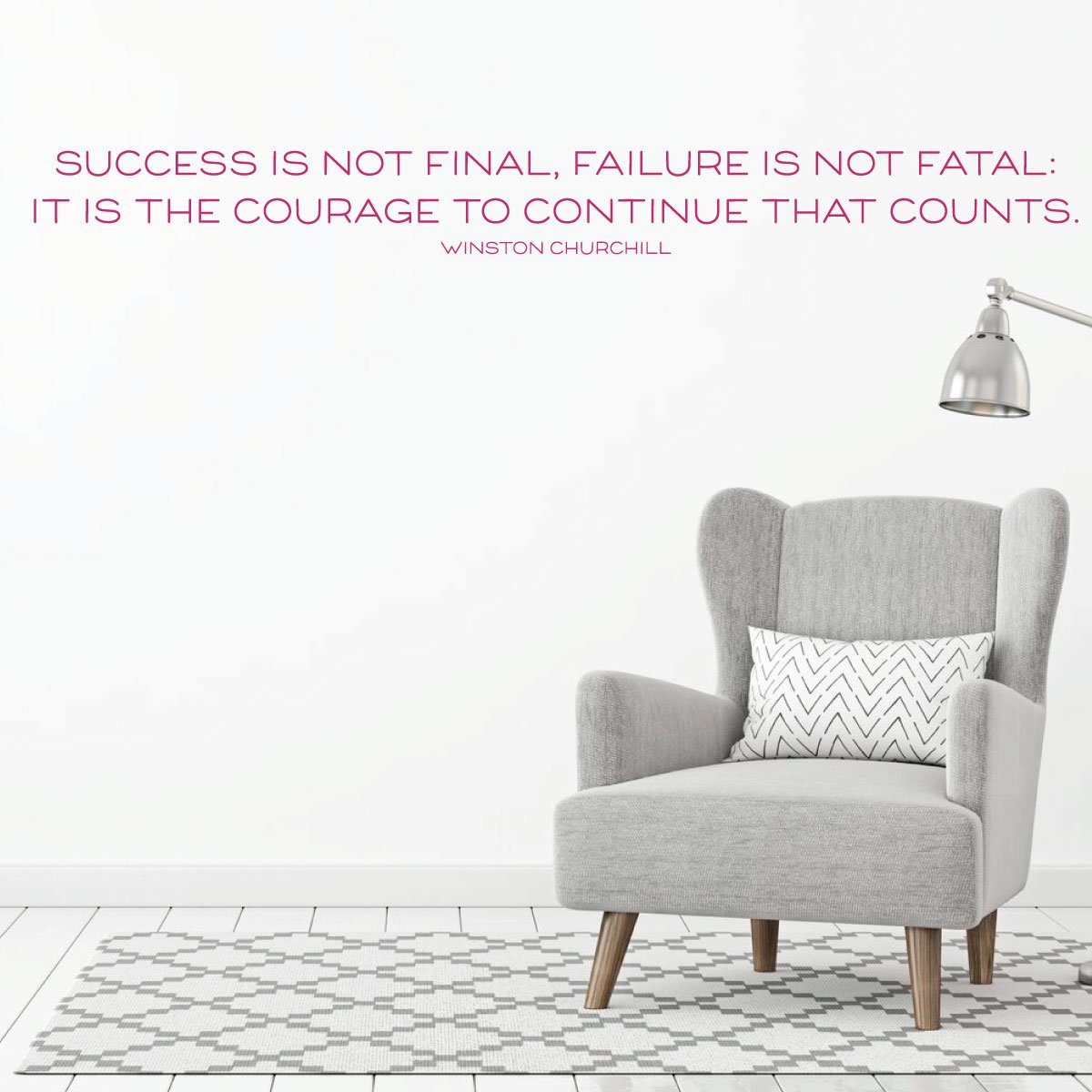 Motivational Wall Decal - 'Success Is Not Final' Winston Churchill Quote - Removable Vinyl Art Sticker for Home, Bedroom, Living Room & Office Decor - Perfect for Home Inspiration & Workspace Motivation