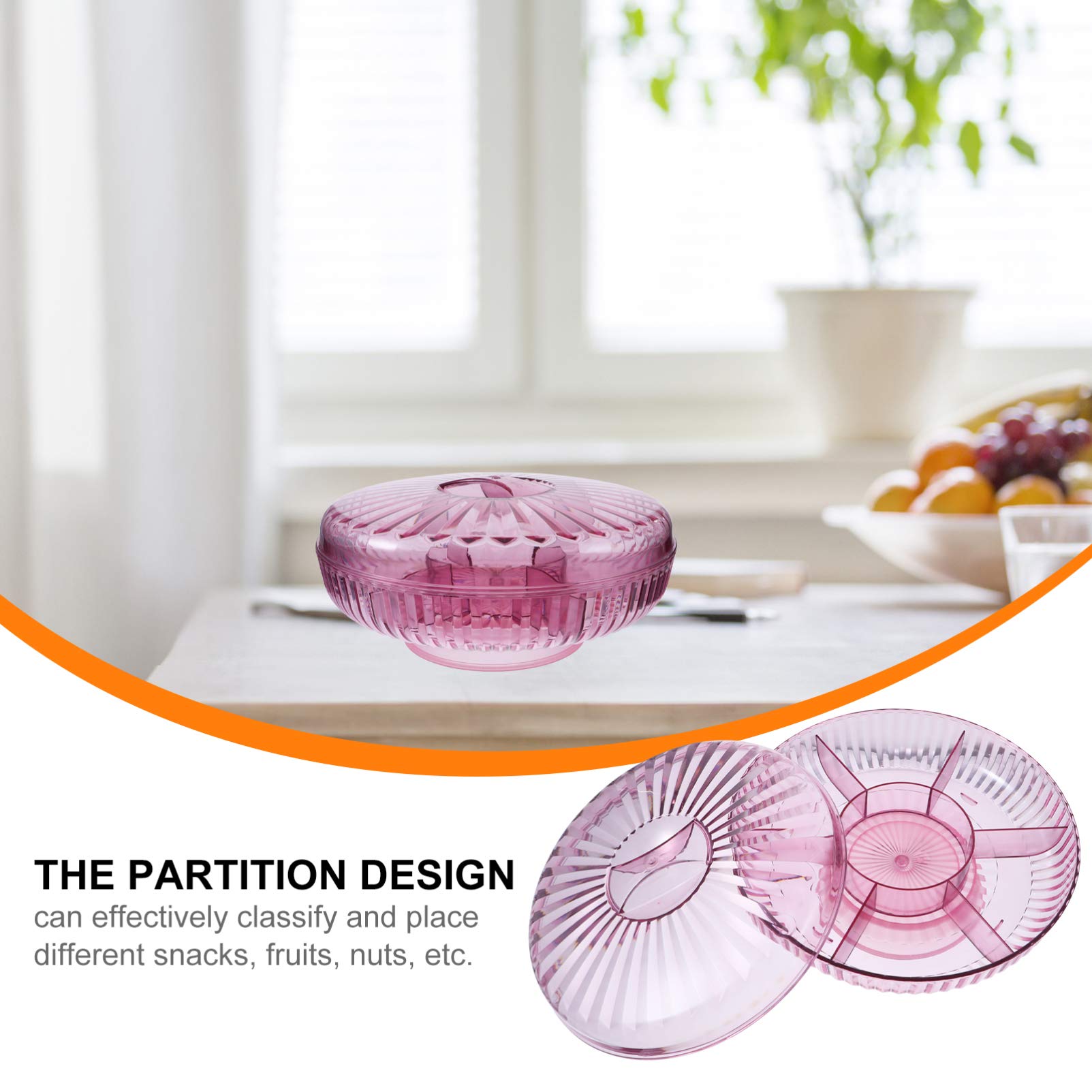 Multi-Compartment Snack Tray for Fruits, Candy & Nuts - BPA-Free Sectional Serving Dish for Parties, Picnics & Office Snacks | Durable Plastic Snack Container with Dividers