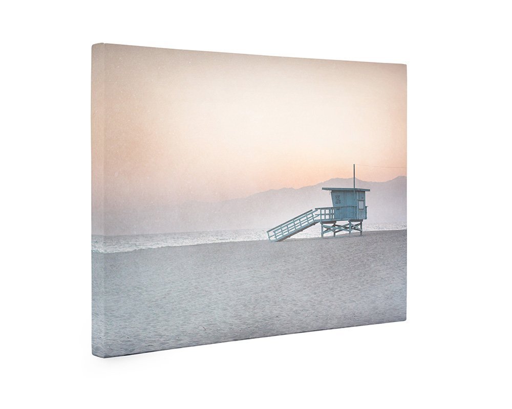 Lifeguard Tower Canvas Art Print - 24x30 Inch Beach Wall Decor for Coastal Home, Office & Vacation Rental