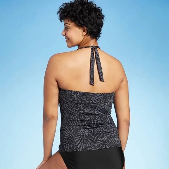 Women's Halter Tankini Top - Black, Small | Swimwear for Pool, Beach & Vacation | Comfortable & Stylish Bikini Top