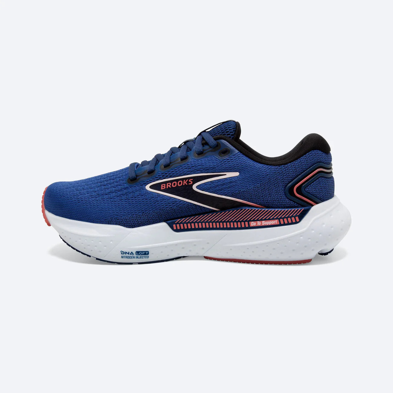 Brooks Women's Glycerin GTS 21 Running Shoes - Cushioned Support for Neutral Runners, Blue/Icy Pink/Rose | Perfect for Jogging, Gym Workouts & Daily Walking