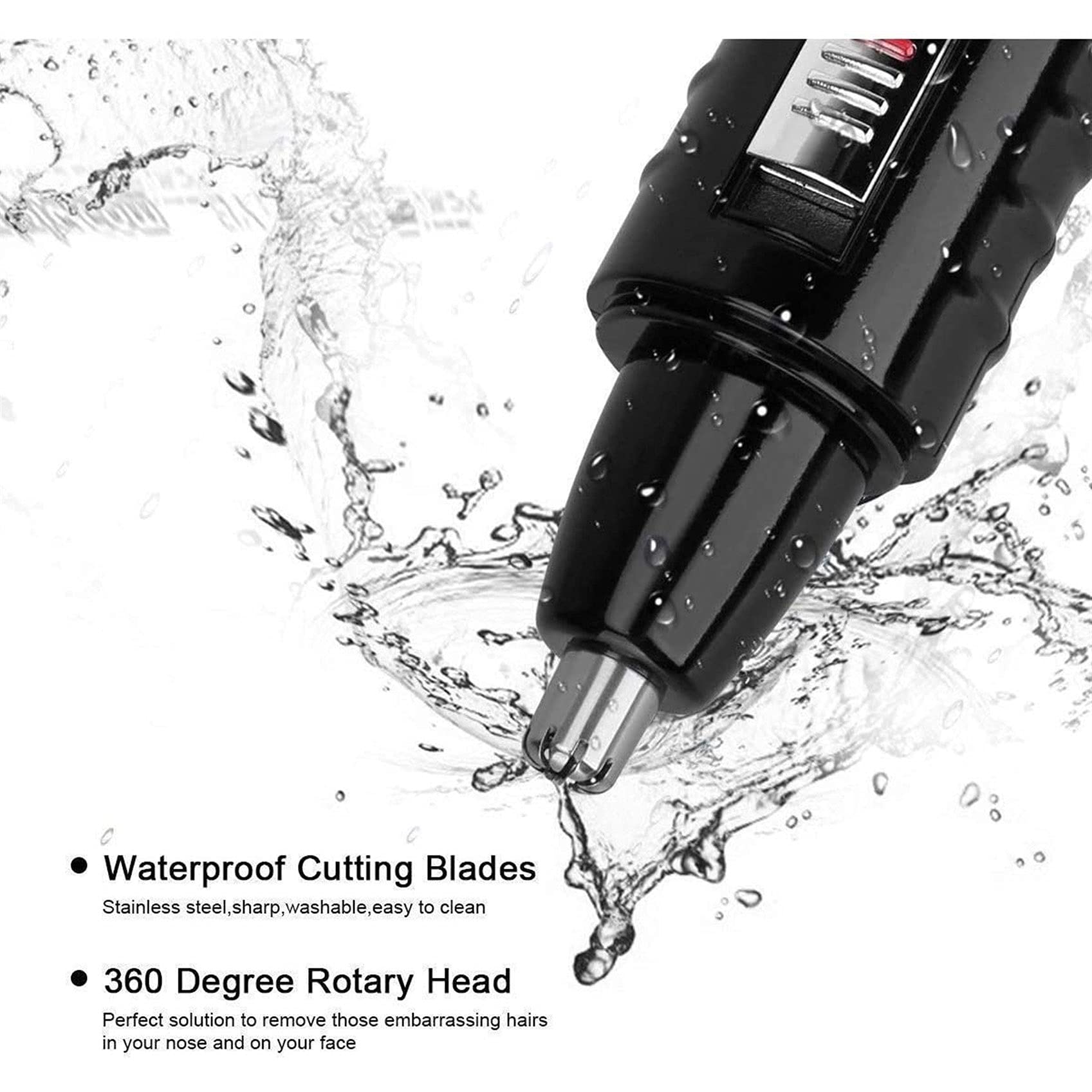 3-in-1 USB Rechargeable Nose & Ear Hair Trimmer for Men - Painless Waterproof Grooming Kit with Dual Edge Blades for Easy Cleaning (Black) - Perfect for Travel, Home & Personal Grooming