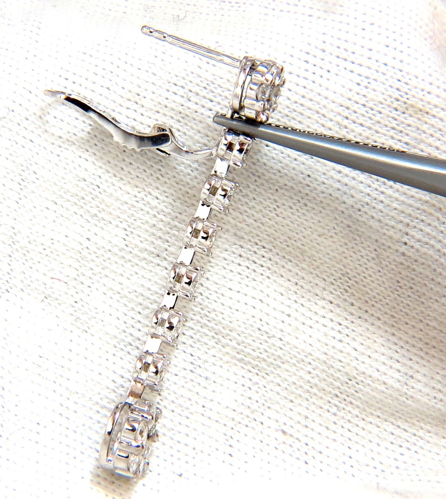 1.70ct Natural Round Diamond Floating Cluster Dangle Earrings with Omega Back - Perfect for Weddings, Parties & Special Occasions