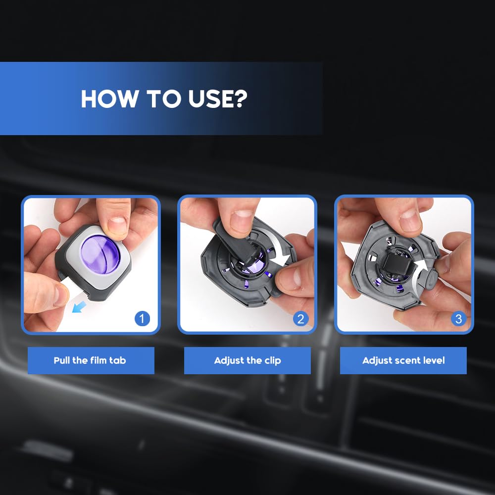 Air Jungles Lavender Scent Car Air Freshener Vent Clips - 6 Pack (4ml Each) | Long Lasting 180-Day Odor Eliminator for Cars, Trucks & SUVs | Perfect for Road Trips, Daily Commutes & Office Parking