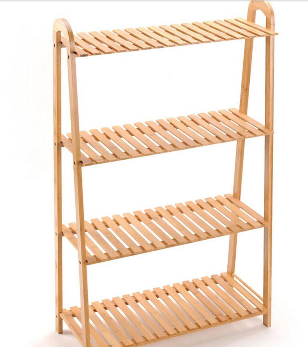 Natural Bamboo Shelf for Floor & Balcony - Multi-Tier Modern Minimalist Flower Stand, Plant Display Rack for Living Room, Bedroom, or Garden Decor (Color: A)