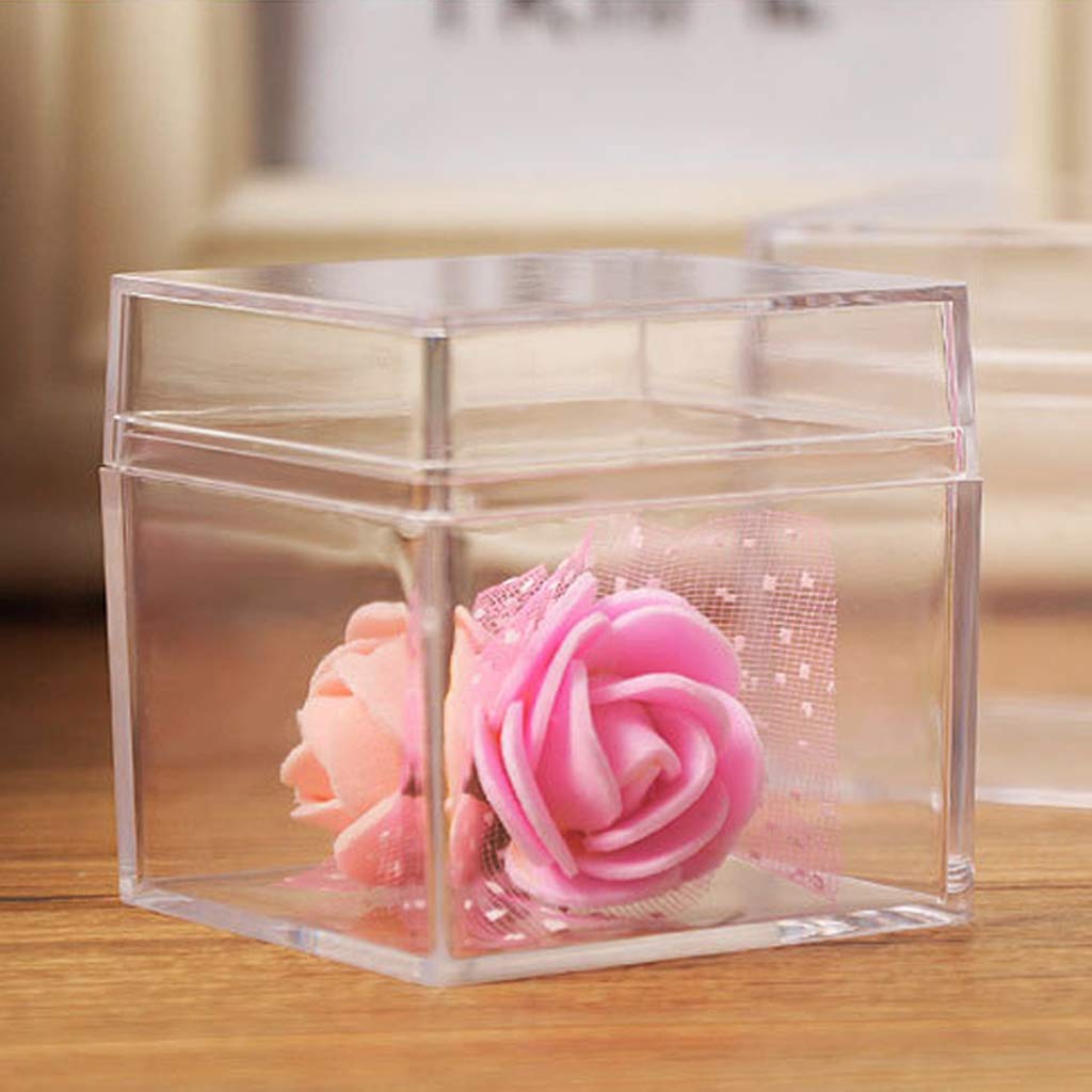 Clear Acrylic 5-Sided Jewelry Display Case - Square Cube Storage Box for Rings, Earrings & Necklaces | Perfect for Retail Stores, Boutiques & Home Organization