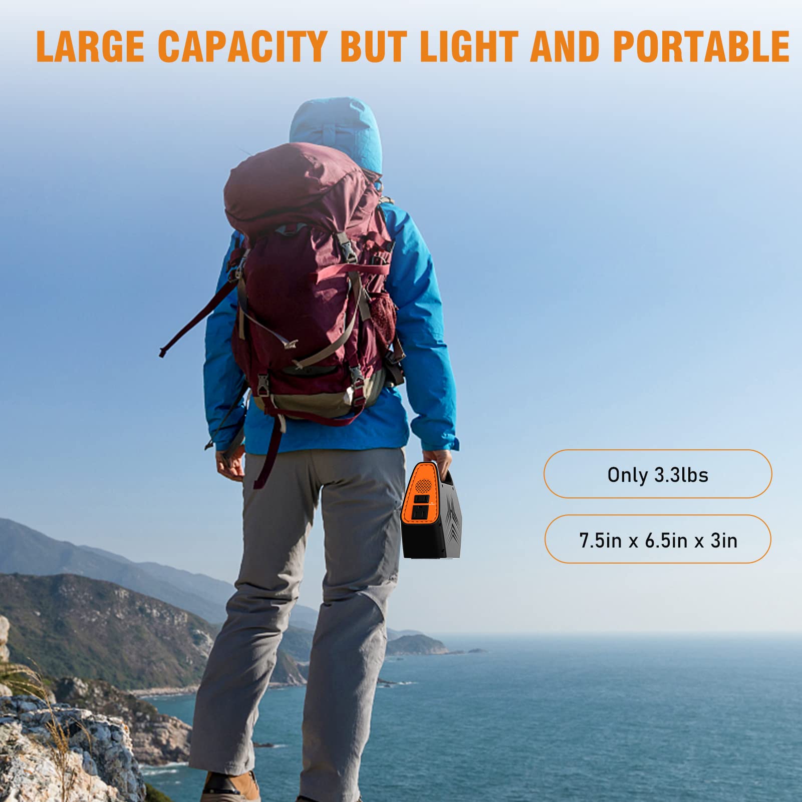 26400mAh Portable Power Bank with AC Outlet & 100W PD/QC 3.0 Fast Charging - 97Wh Laptop Charger Power Station for MacBook, iPhone, iPad, Tablet - Perfect for Travel, Camping & Emergency Power Backup