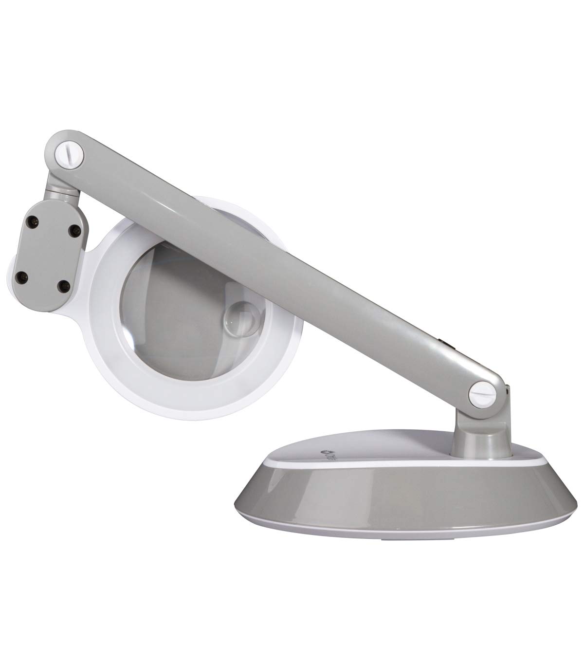 OttLite LED Magnifier Desk Lamp with Optical Grade Lens - Adjustable Arm & Pivoting Head for Crafts, Needlework, Reading & Repair - Space Saving Portable Design for Home, Office & Travel Use