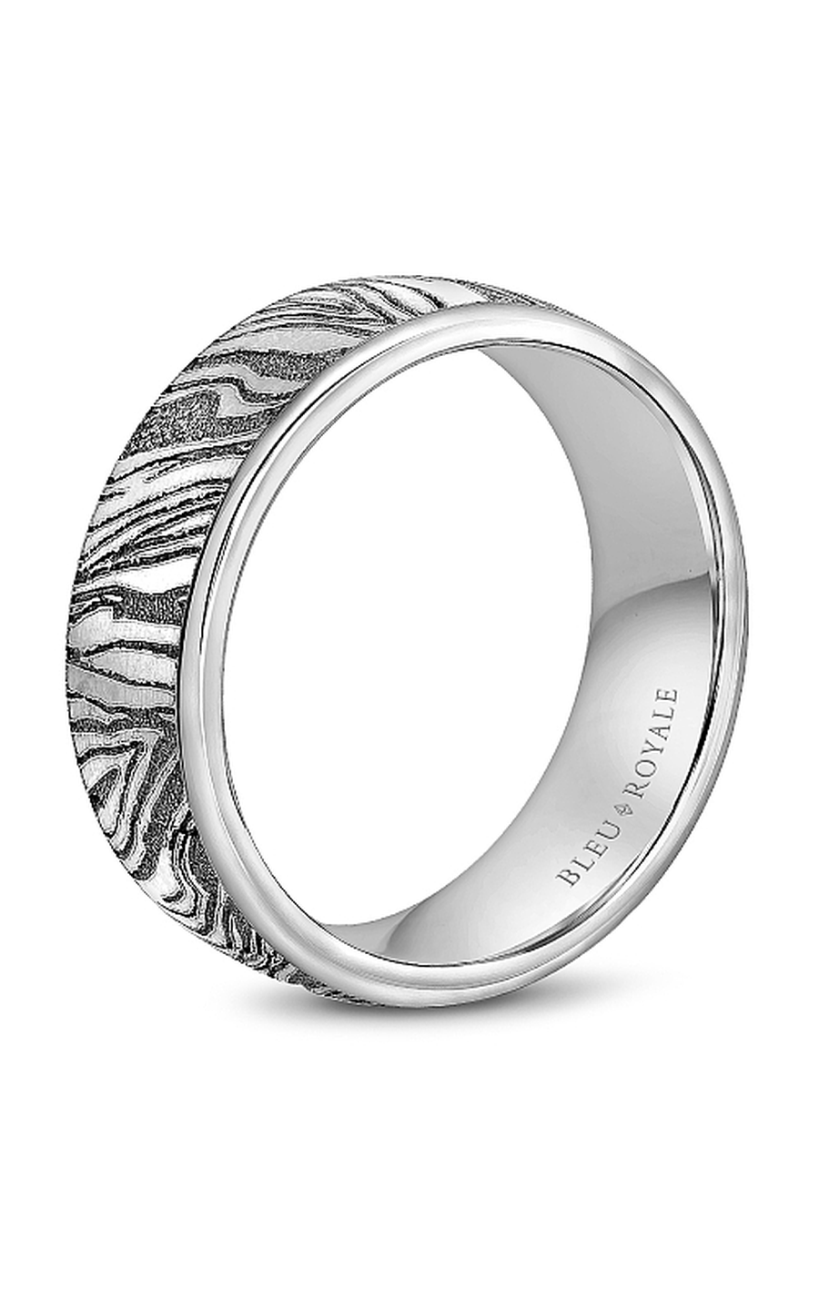 Bleu Royale Men's Wedding Band RYL 055W8 - 14K White Gold Classic Ring for Grooms & Engagement - Perfect for Weddings, Anniversaries & Special Occasions