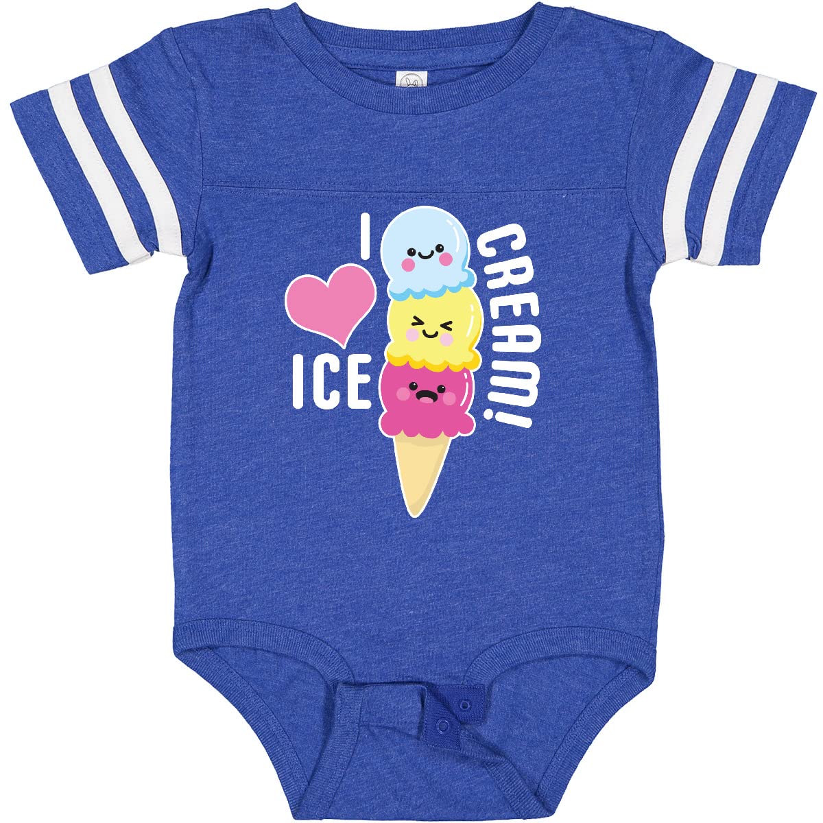Inktastic Cute Ice Cream Cone Baby Bodysuit - Adorable I Love Ice Cream Outfit for Infants & Toddlers - Perfect for Summer, Birthdays & Photo Shoots