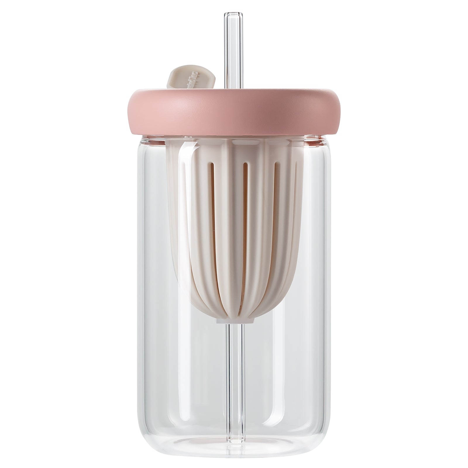15Oz Glass Straw Cup - Reusable Eco-Friendly Drinking Cup for Smoothies, Iced Coffee & Cold Beverages - Perfect for Home, Office & Travel Use
