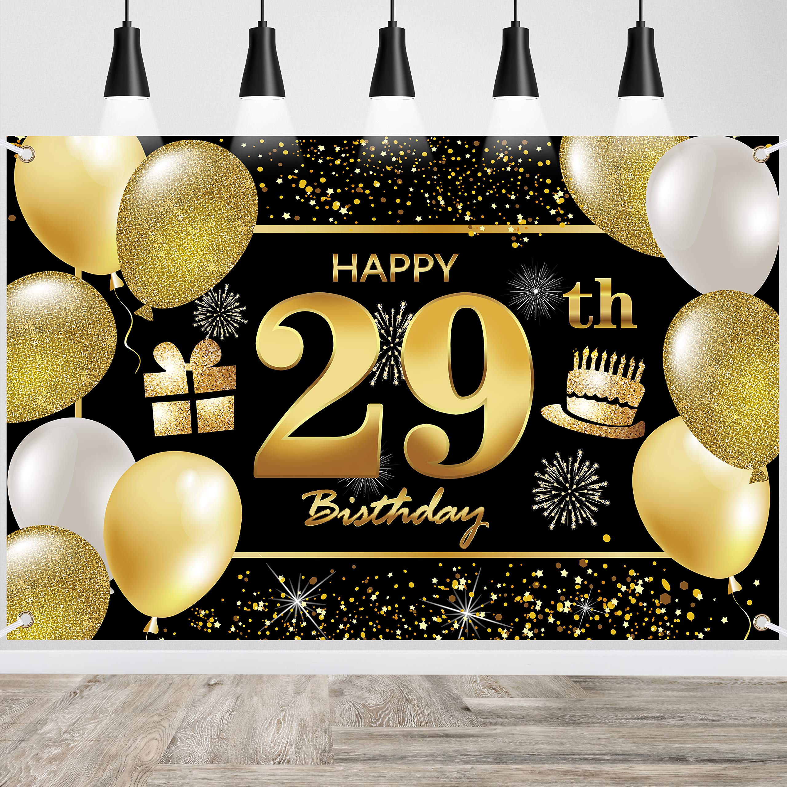 IMISI 29th Birthday Banner Decorations - Happy Birthday Party Supplies for Men & Women - Premium Backdrop for Birthday Celebrations, Anniversaries & Special Events