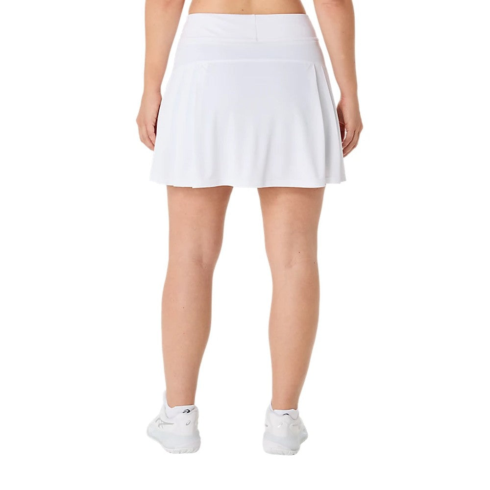 ASICS Women's Match Skort Tennis Shorts with Built-in Shorts - Breathable Quick-Dry Athletic Skirt for Running, Golf & Workout - Brilliant White