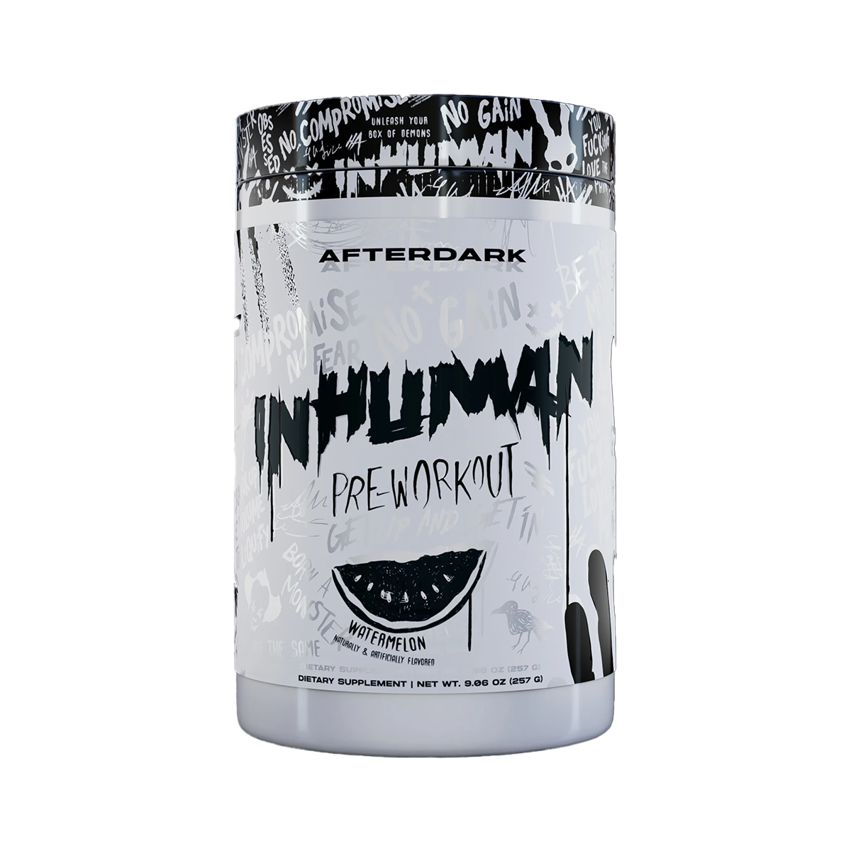 AfterDark InHuman Pre Workout Powder 257g - Energy Booster & Muscle Performance Supplement for Gym, Bodybuilding & Intense Workouts