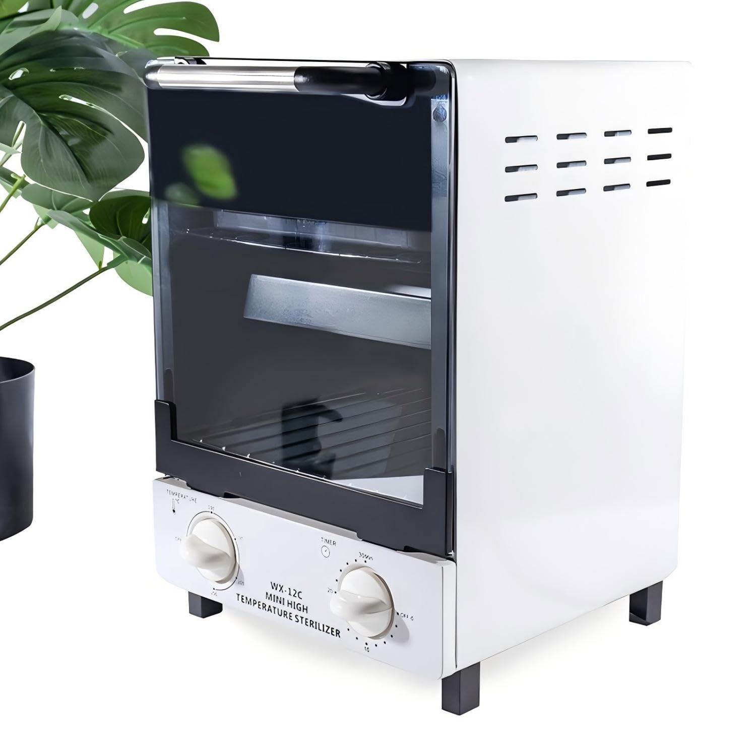 WINB 110V Nail Tool Sterilizer - 12L High-Temperature UV Sanitizer with Digital Timer & Temperature Control - Stainless Steel Tray for Nail Salon Equipment - Perfect for Disinfecting Tweezers, Clippers & Manicure Tools