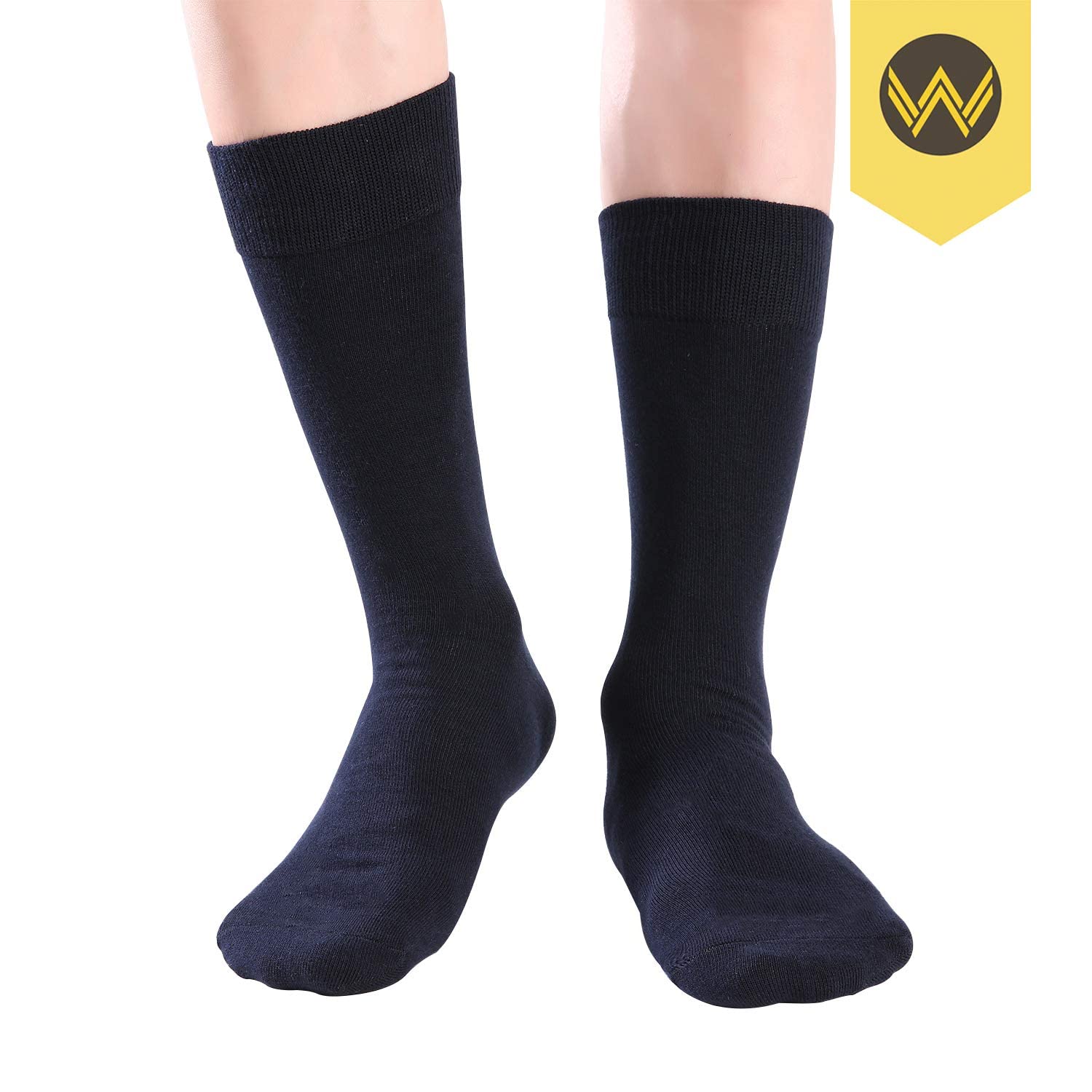 Wander Men's Dress Socks - 6/8 Pairs Cotton Thin Lightweight Breathable Socks for Work & Formal Occasions | Solid & Patterned Designs for Business, Office & Wedding Attire