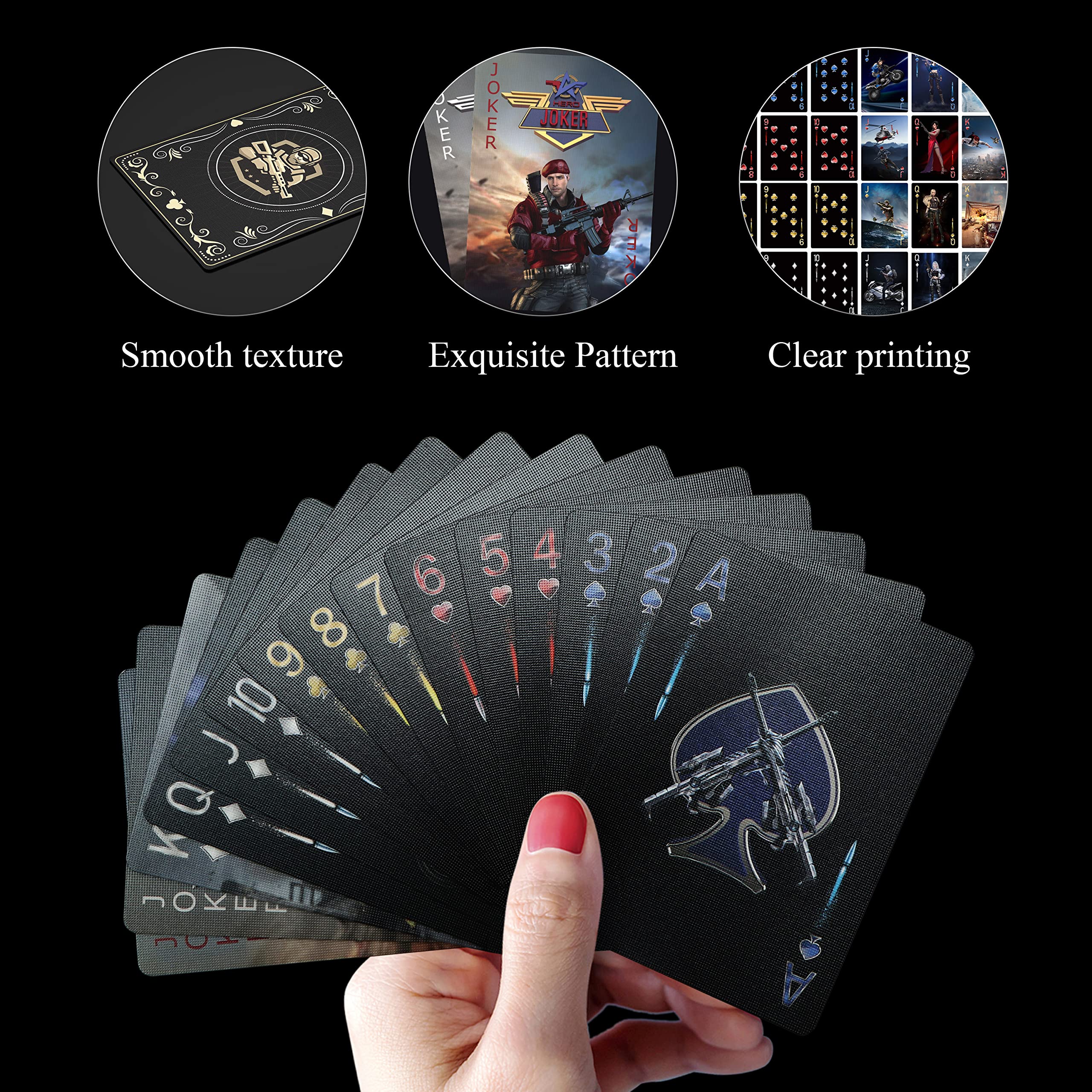 Premium WJPC Warrior Gold Waterproof Playing Cards - Luxury Gift Box Deck for Poker, Blackjack & Casino Games | Ideal for Adults Parties, Travel, Camping & Outdoor Activities