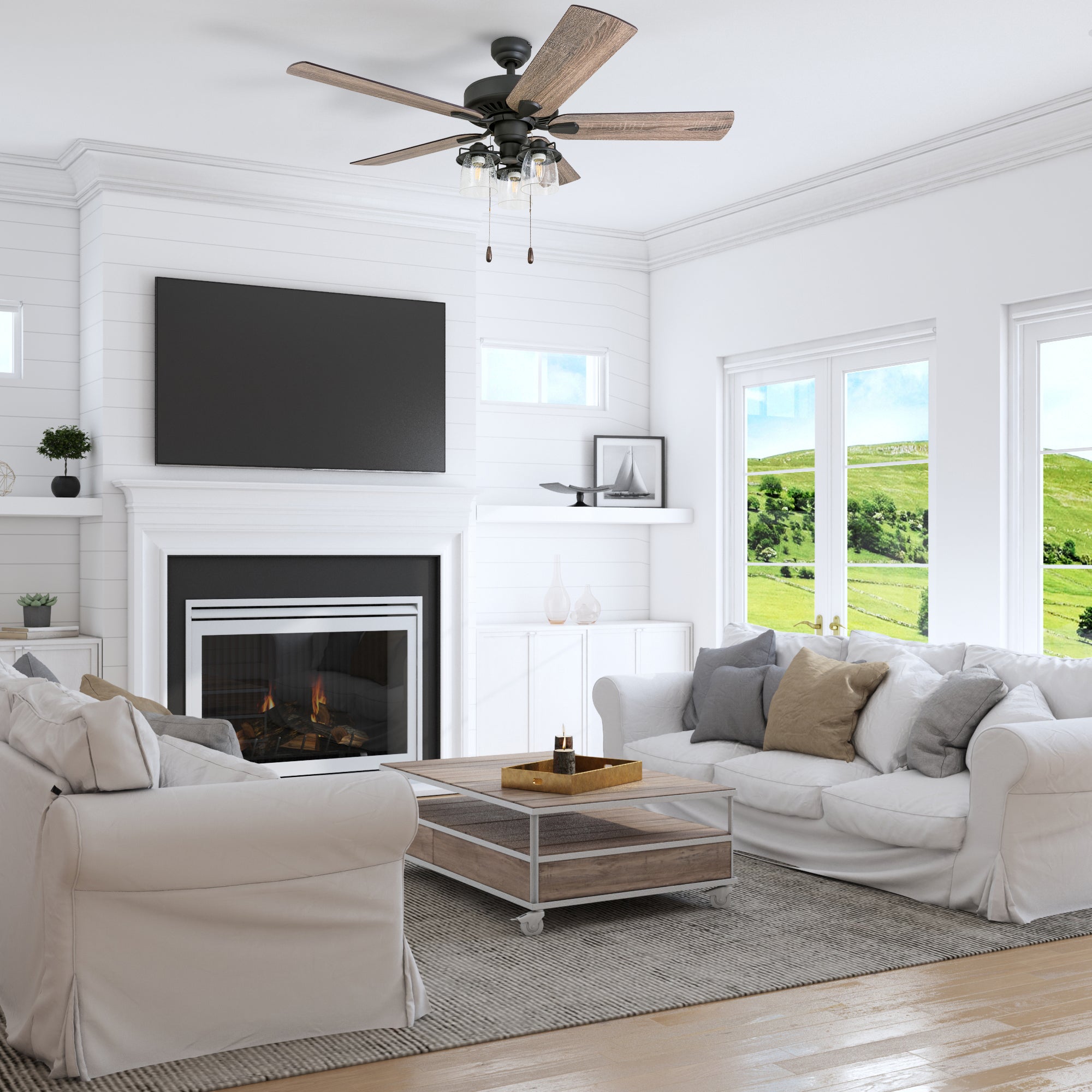 52 Inch Briarcrest Bronze Ceiling Fan with Pull Chain - Stylish & Quiet for Living Room, Bedroom, or Office