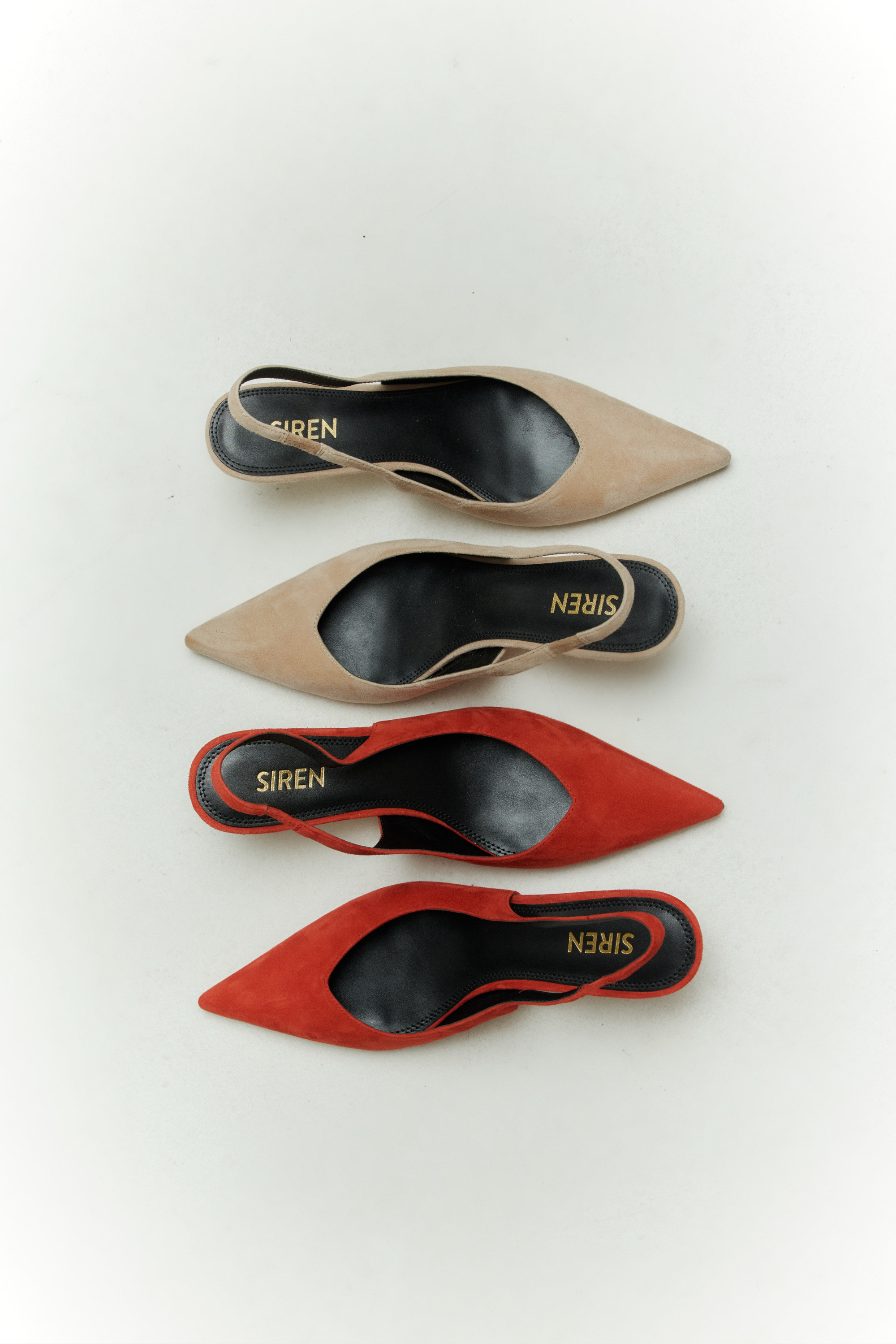 Yory Slingback Kitten Heels - Red Suede Pumps for Women | Comfortable Low Heel Dress Shoes for Work, Party & Wedding | Fashionable Pointed Toe Ladies Shoes