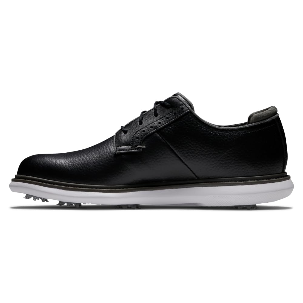 FootJoy Men's Traditions Blucher Golf Shoes - Comfortable & Waterproof Spiked Golf Footwear for Walking Courses | Ideal for Golf Tournaments & Casual Play