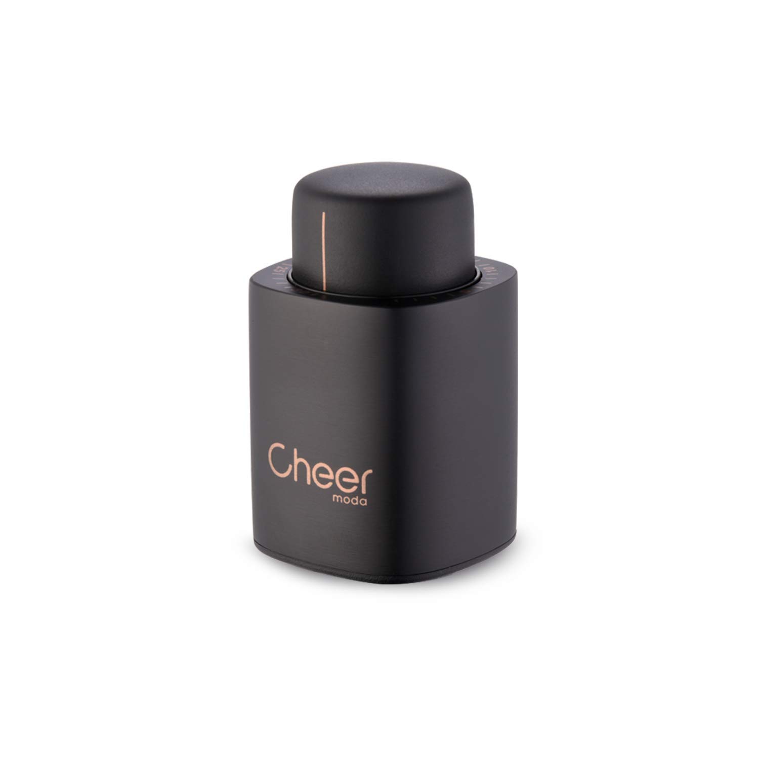 Wine Vacuum Sealer No. 3 | ABS Vacuum Wine Bottle Stoppers for Wine Preservation | Black (7717-W401-032) | Perfect for Red Wine, White Wine & Champagne Storage