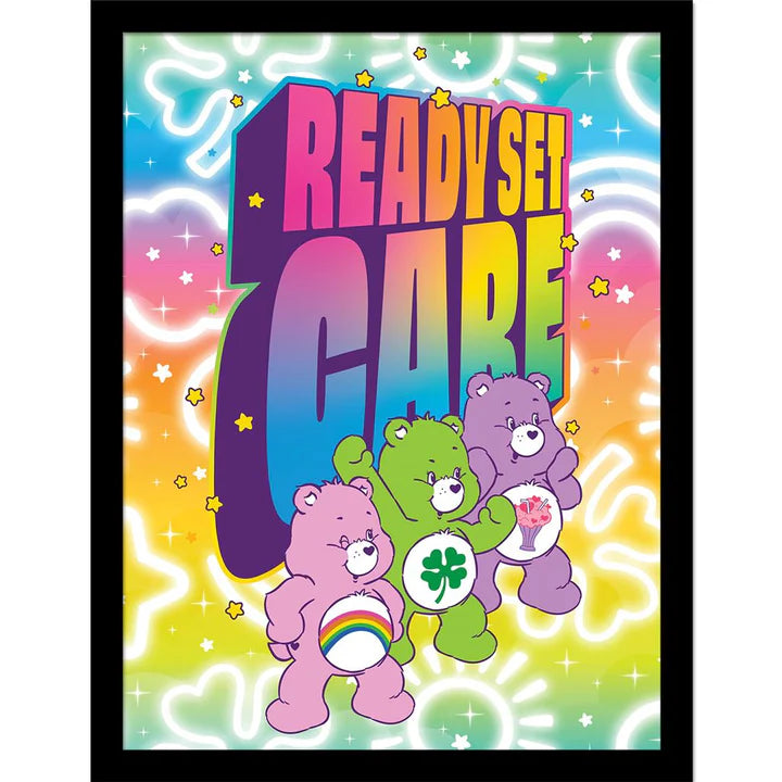 Care Bears (Ready Set Care) Framed Wall Art Print 30x40cm - Perfect for Kids' Room Decor, Nursery, Playroom & Gift Giving