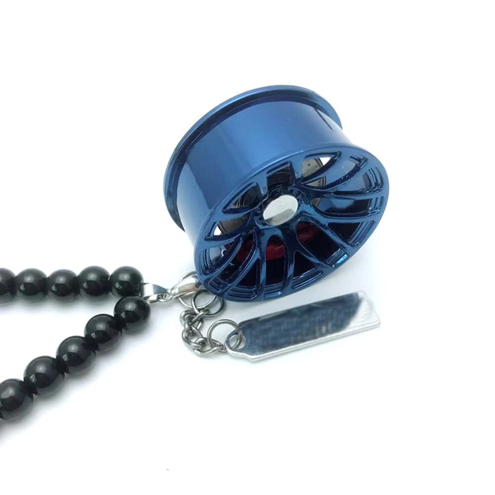 SEADEAR Car Rear View Mirror Pendant - Blue Beaded Hanging Chain Charm for Wheel Rim & Interior Decoration | Perfect for Car Accessories, Gifts & Personalization (Road Trip, Commute, Customization)