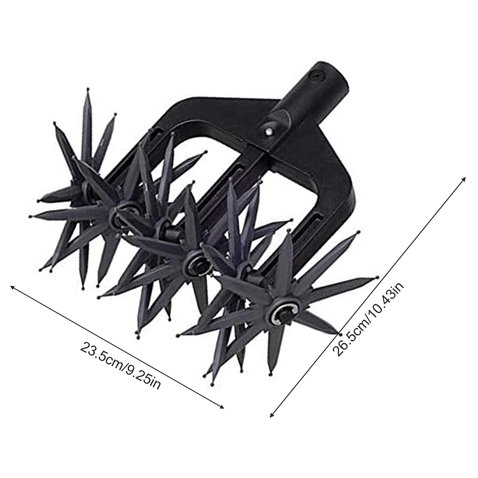 Heavy Duty 3-Tine Rotary Cultivator Tool - Detachable Handle Garden Soil Tiller for Weeding, Aeration & Soil Turning - Perfect for Garden, Balcony, Orchard, Patio & Lawn Care (Ideal for Vegetable Beds, Flower Gardens & Landscaping Projects)