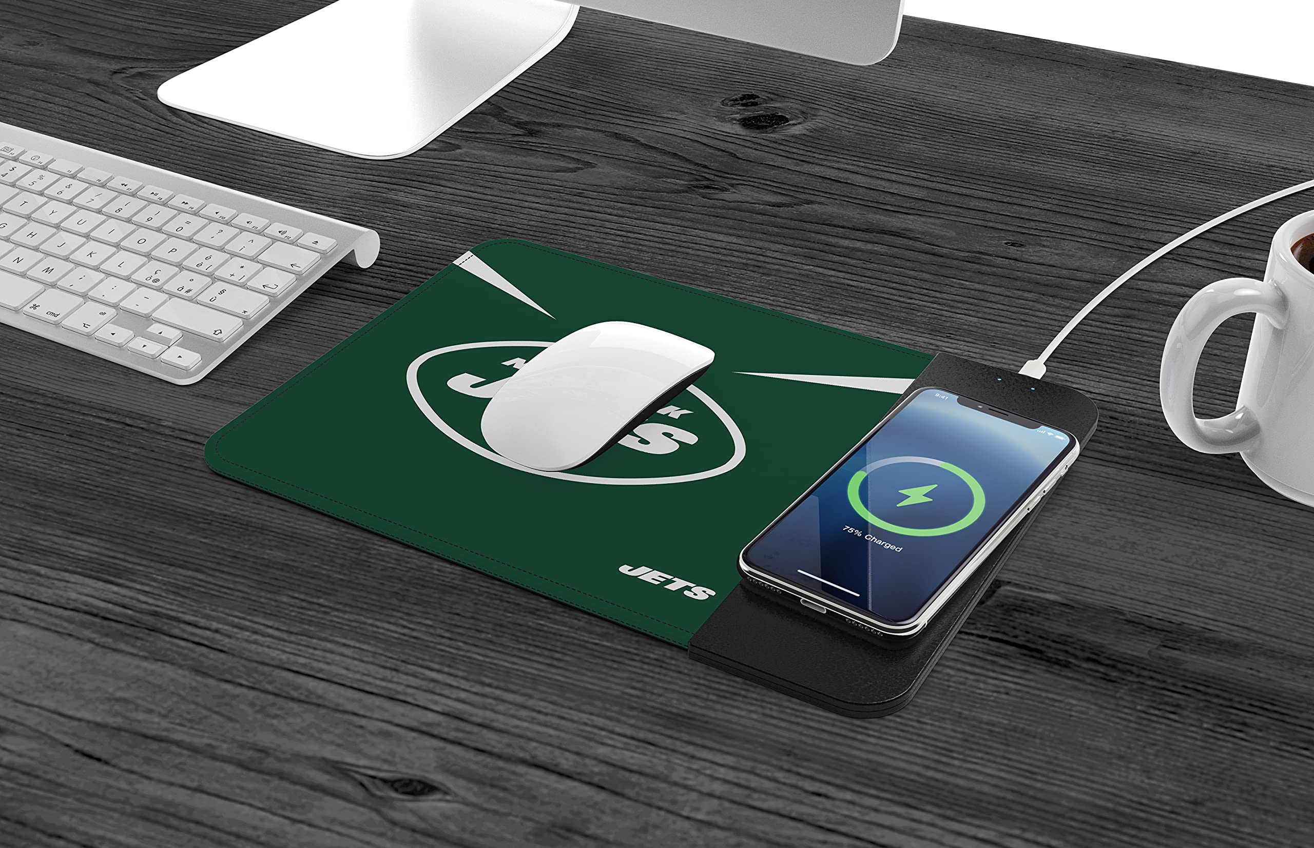 SOAR NFL Team Logo Wireless Charging Mouse Pad with Fast Qi Charging - Perfect for Gaming, Office, and Home Desk Setup