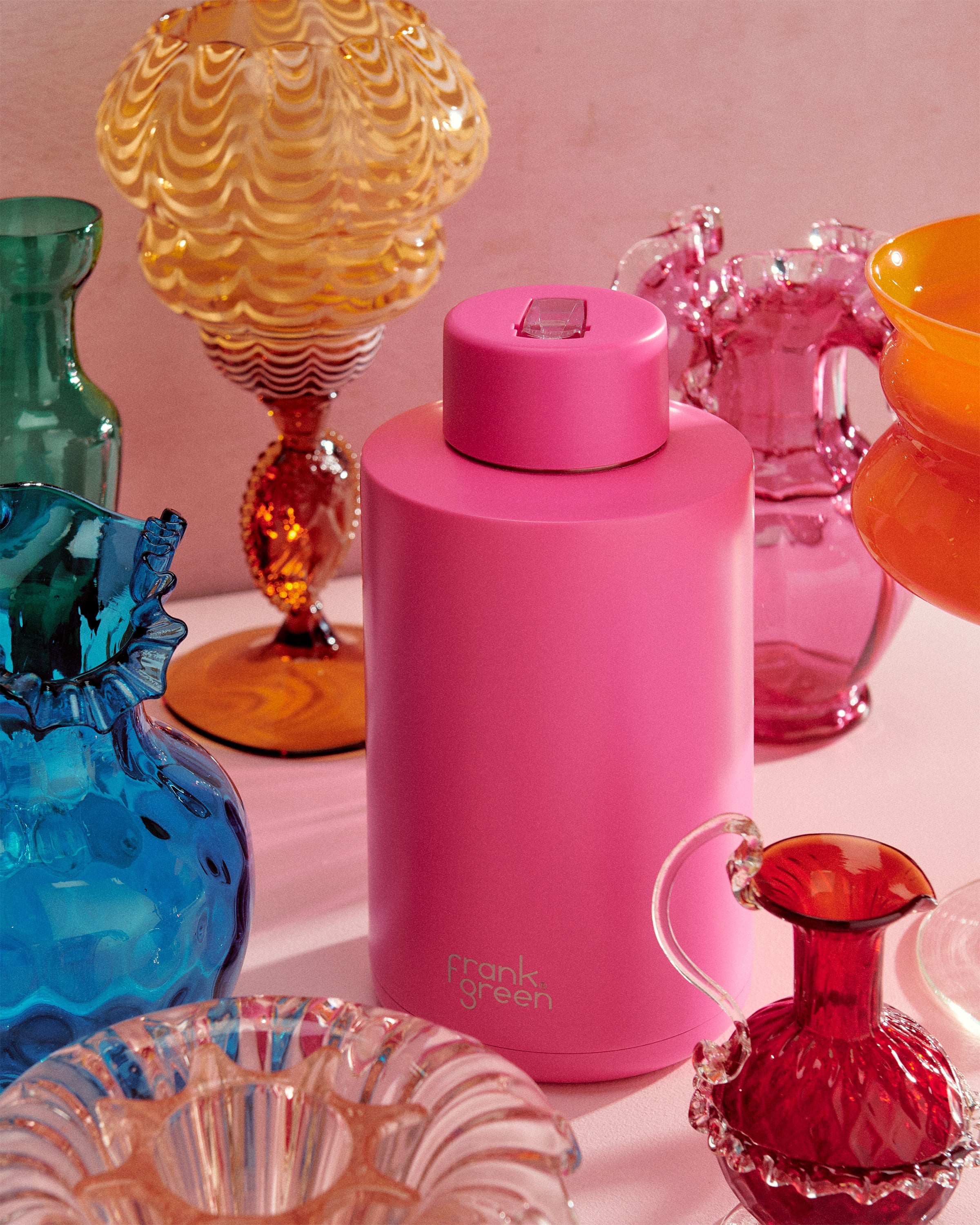 68oz / 2000ml Ceramic Reusable Water Bottle - Eco-Friendly & Leak-Proof - Perfect for Gym, Hiking, Office & Travel - Blushed Pink