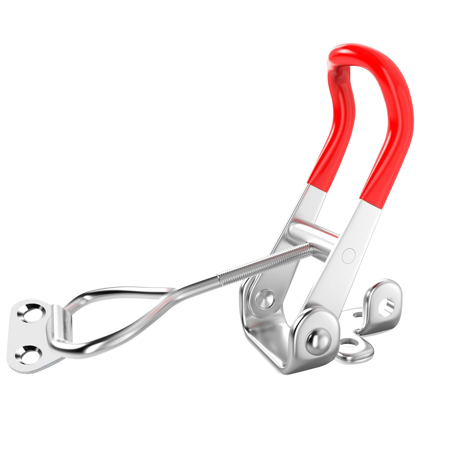 1 Set Adjustable Toggle Clamp with Lock Hole - 660lbs 304 Stainless Steel Heavy Duty Clamp for Toolbox, Door, Box, Trunk, Tractor Cover, Smoke Cover & Woodworking Fixture | Quick Release Pull Lock for DIY Projects, Home Improvement & Workshop Use