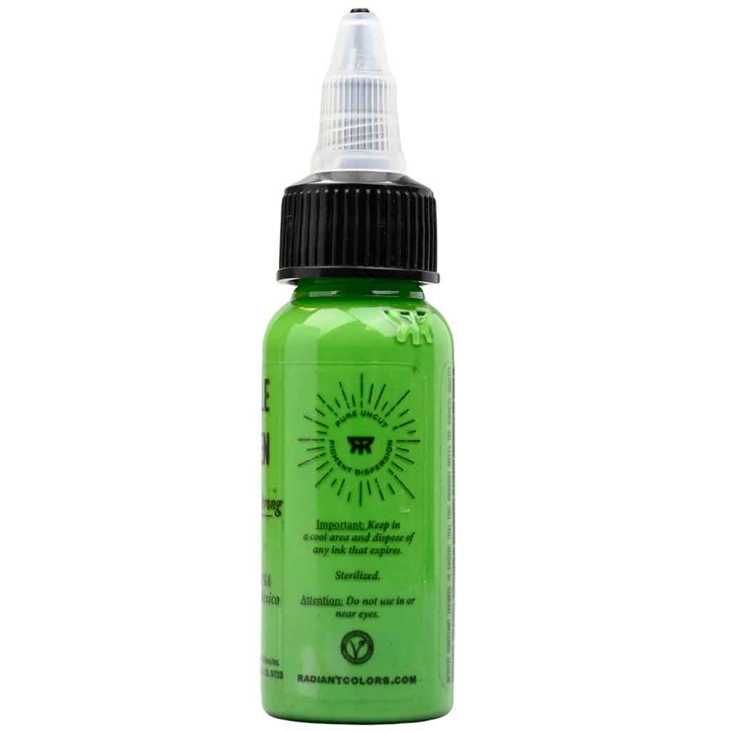 Premium Apple Green Tattoo Ink - 1 oz Bottle for Professional Tattoo Artists | Vibrant, Long-Lasting Color | Ideal for Sleeves, Lettering & Body Art